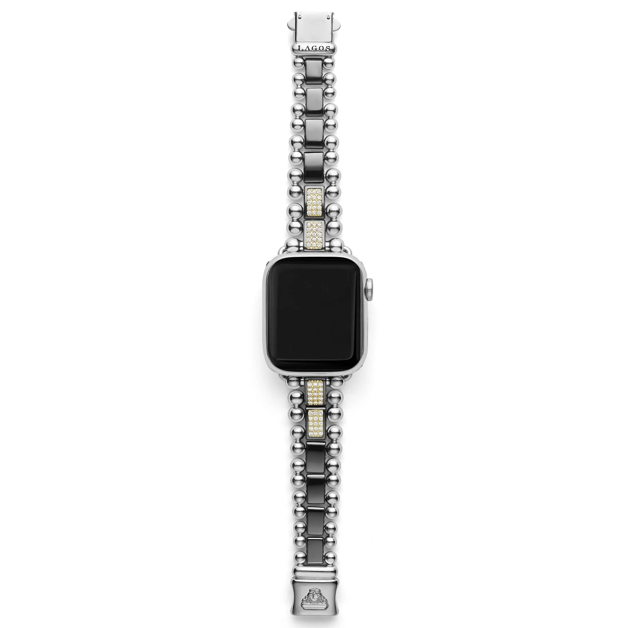 Smart Caviar Black Ceramic Half Diamond Watch Bracelet-38-45mm - Image 6