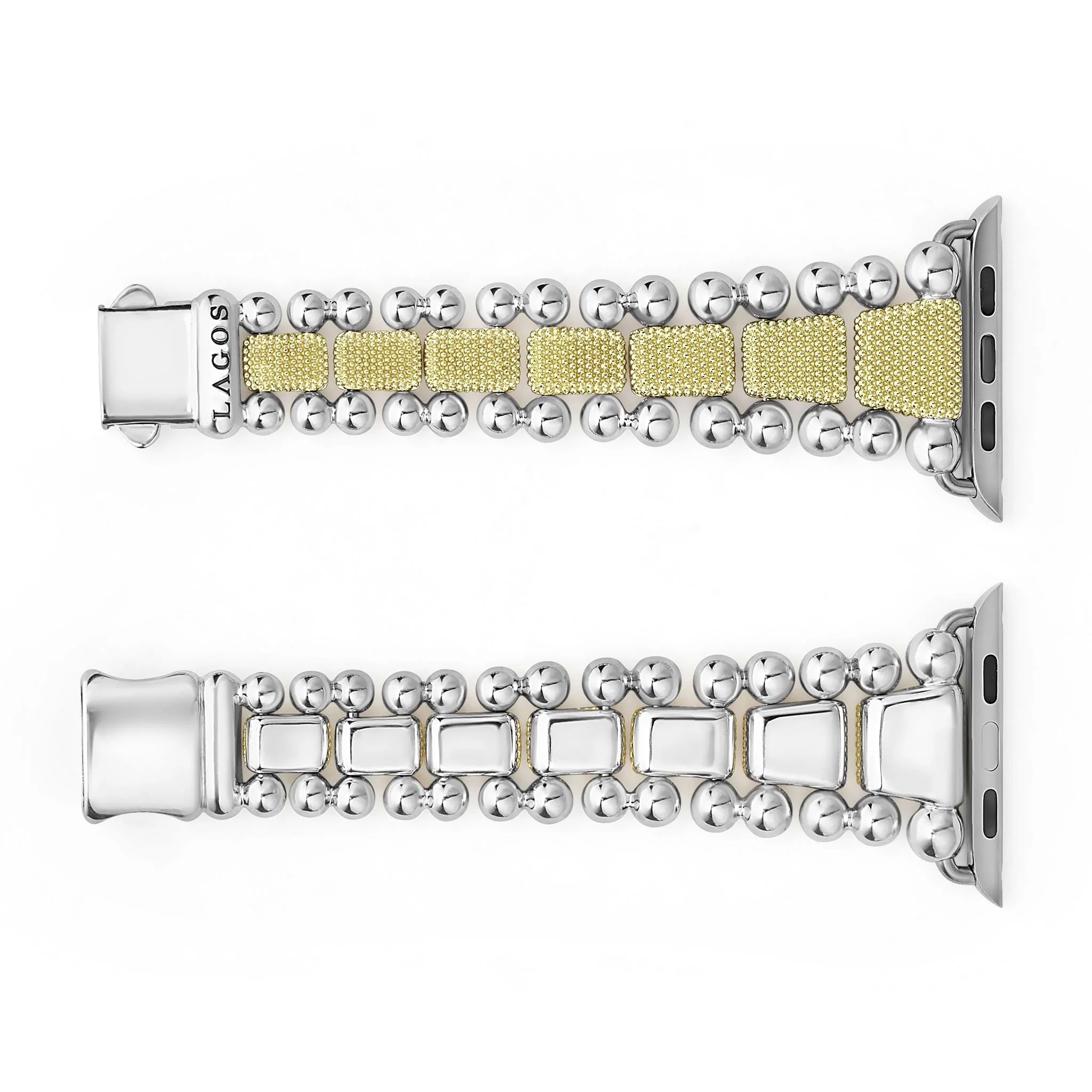 Smart Caviar 18K Gold and Sterling Silver Caviar Beaded Watch Bracelet-42-49mm - Image 6