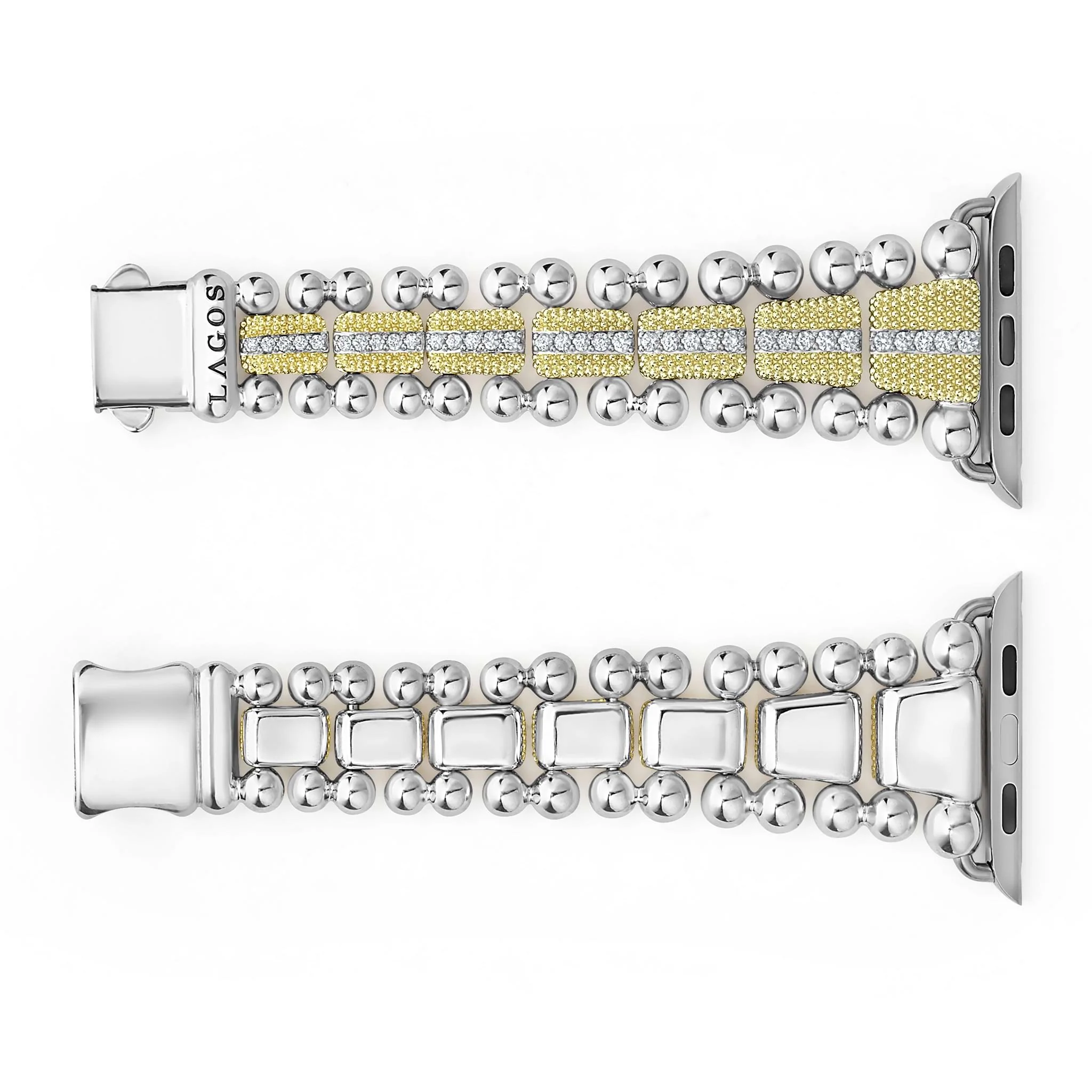 Smart Caviar 18K Gold and Diamond Caviar Beaded Watch Bracelet-42-49mm - Image 6