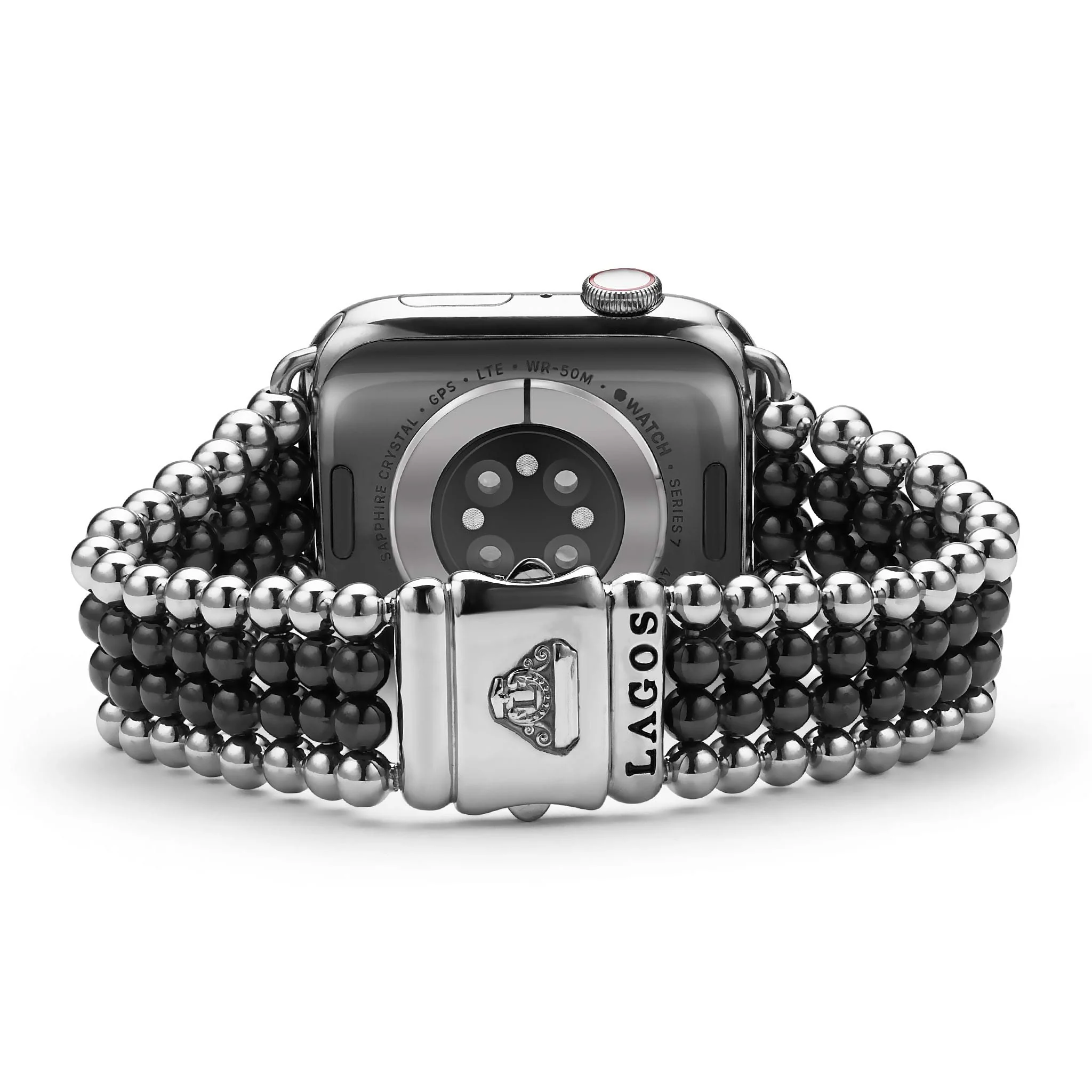 Smart Caviar Black Ceramic and Stainless Steel Infinite Watch Bracelet-42-49mm - Image 5