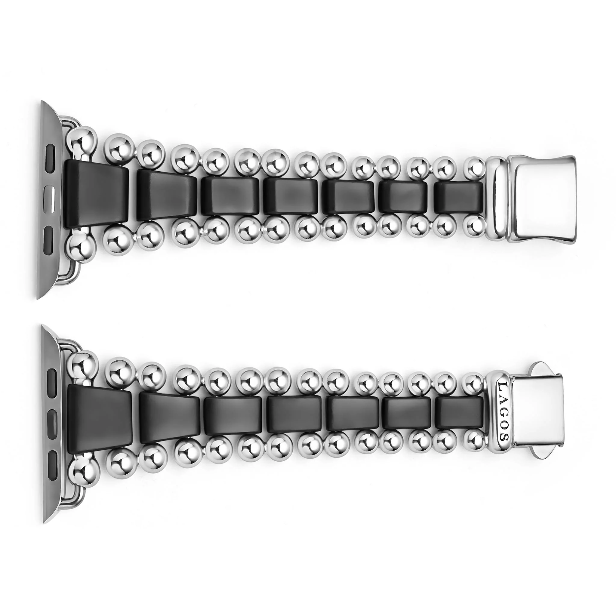 Smart Caviar Matte Black Ceramic and Stainless Steel Watch Bracelet-42-49mm - Image 6