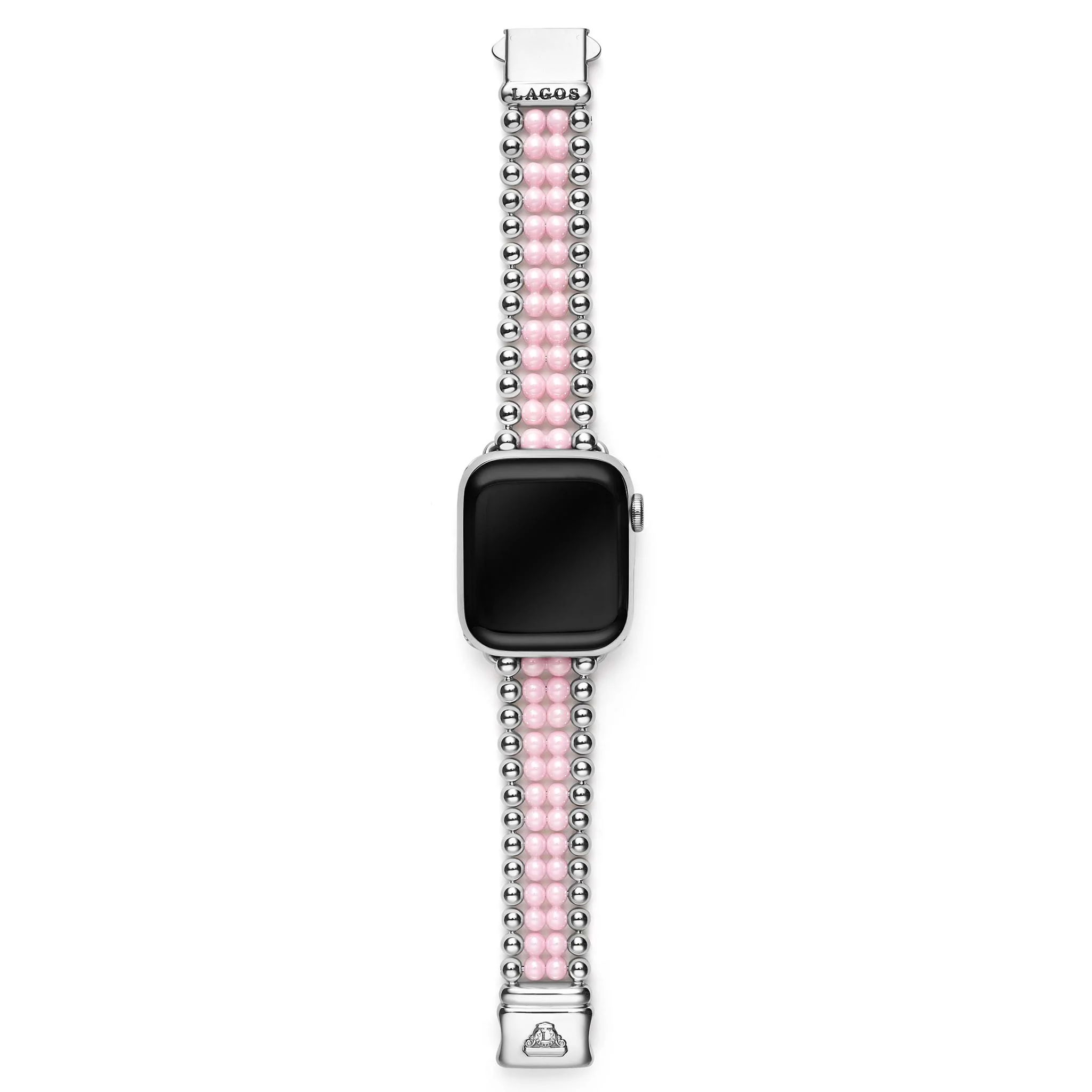 Smart Caviar Pink Ceramic and Stainless Steel Infinite Watch Bracelet 38-45mm - Image 3