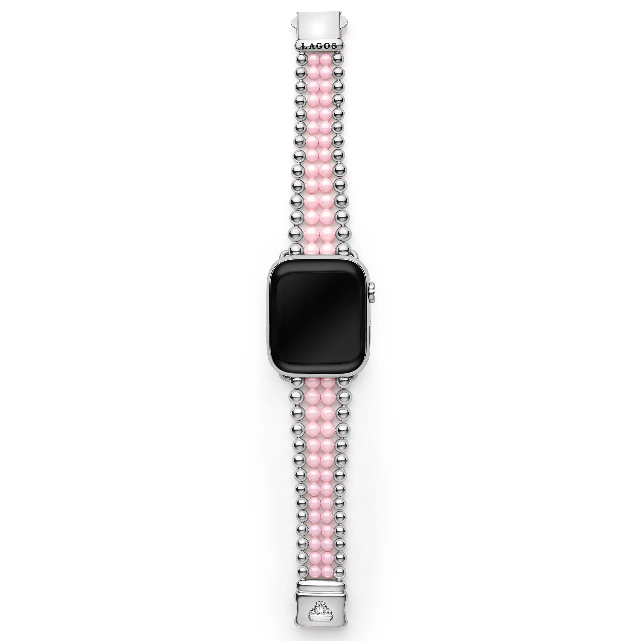 Smart Caviar Pink Ceramic and Stainless Steel Infinite Watch Bracelet-42-49mm - Image 3