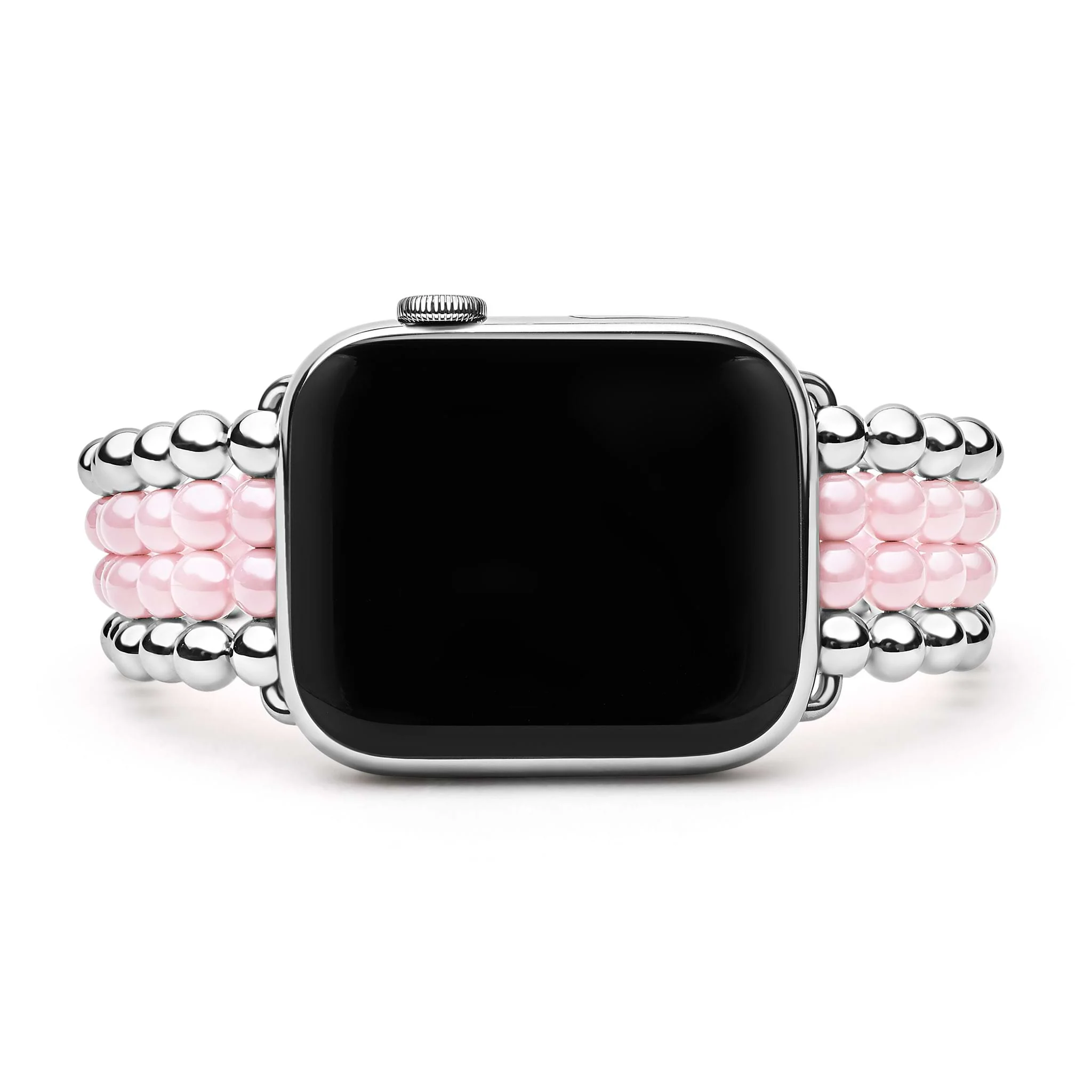 Smart Caviar Pink Ceramic and Stainless Steel Infinite Watch Bracelet-42-49mm - Image 4