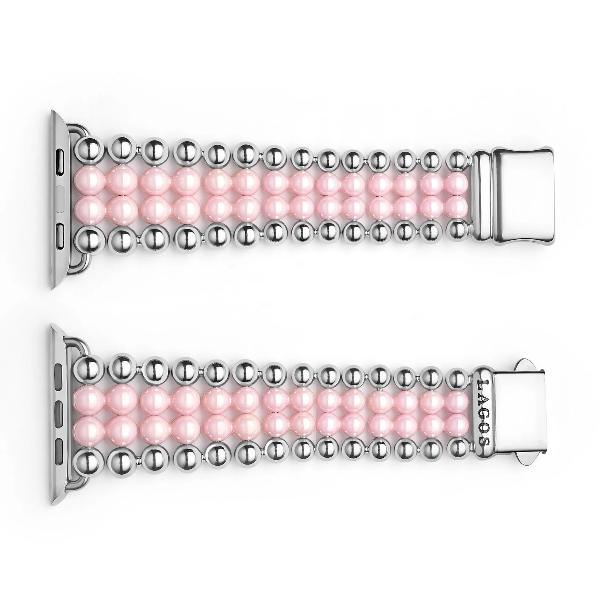 Smart Caviar Pink Ceramic and Stainless Steel Infinite Watch Bracelet-42-49mm - Image 6