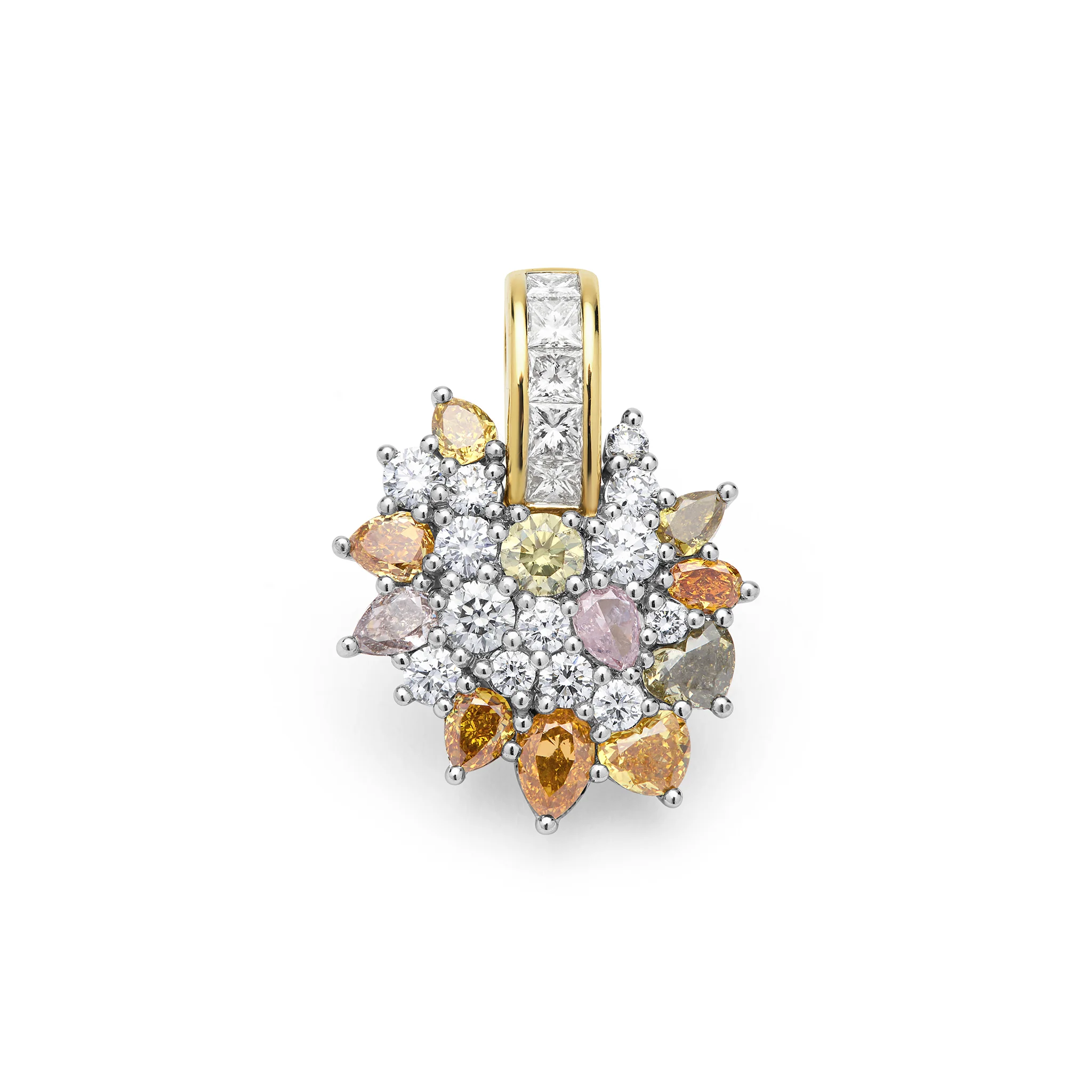 SML 18K Gold Colorful Diamond Pendant - Image 2