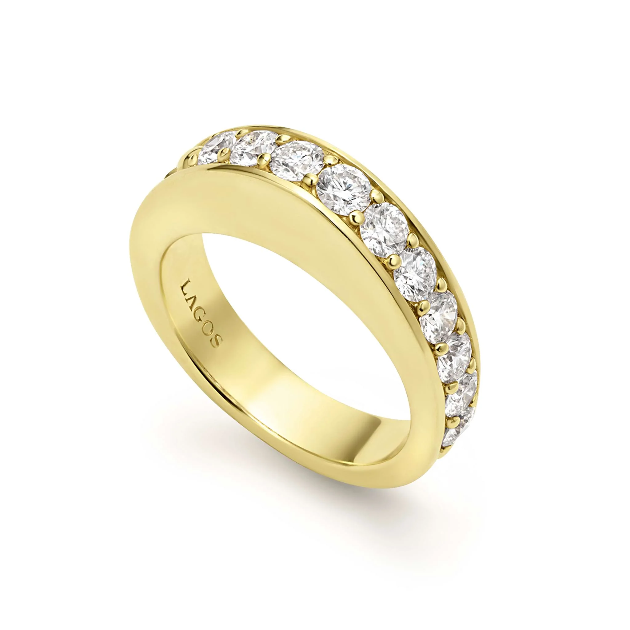 Studio 18K Gold and Diamond Stacking Ring