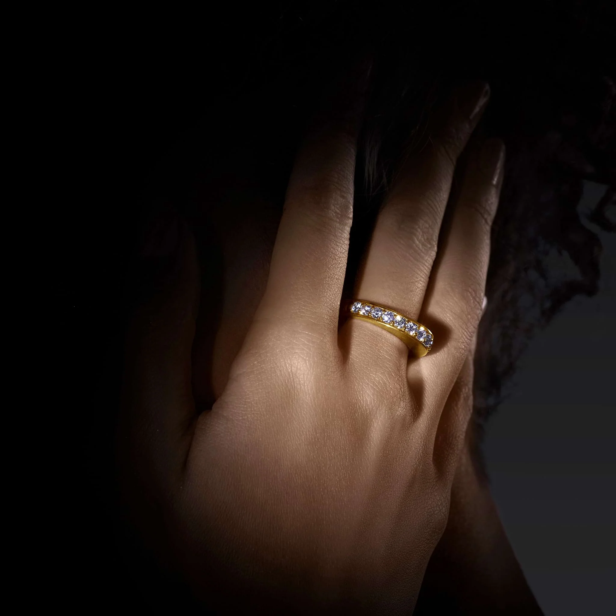 Studio 18K Gold and Diamond Stacking Ring - Image 2