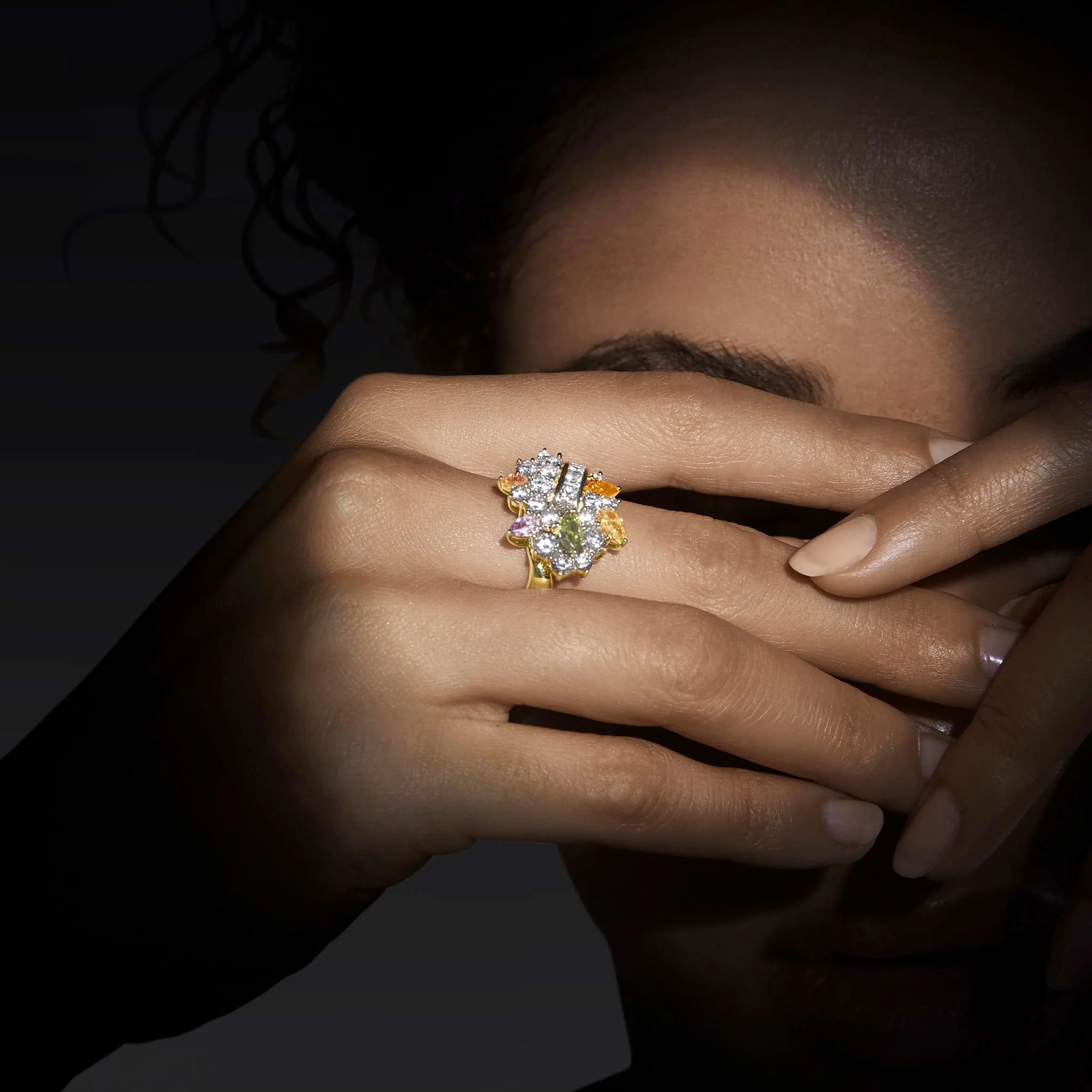 Studio 18K Gold Multi Color Diamond Ring - Image 2