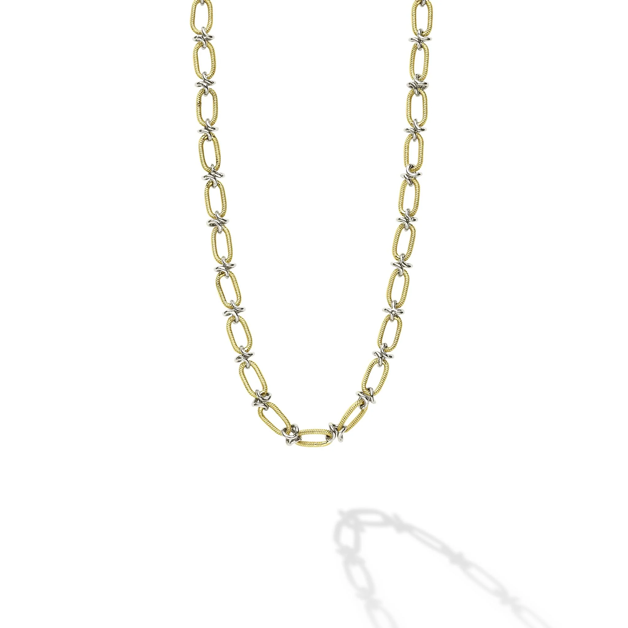 Studio 18K Gold Two-Tone Twist Link Necklace