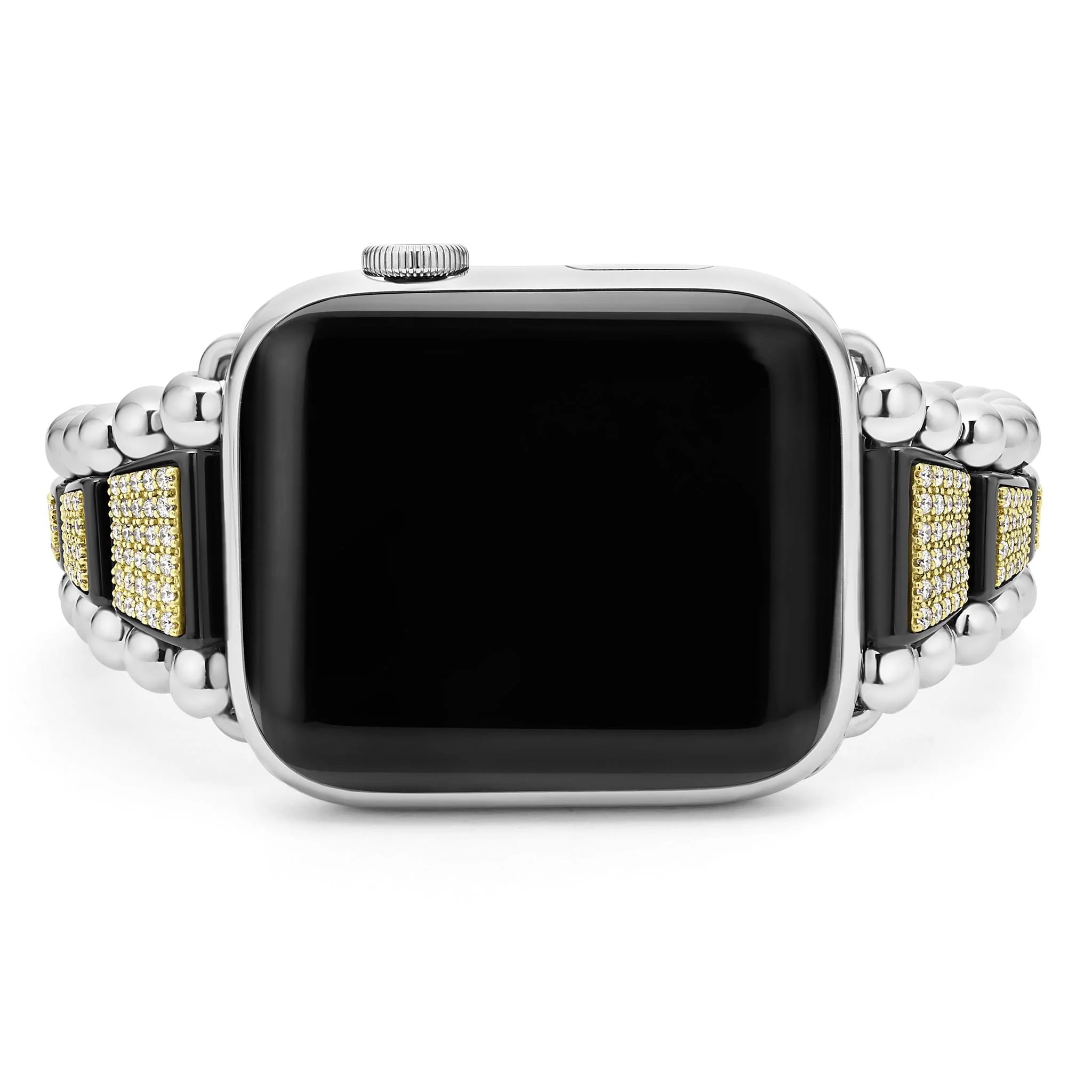 Studio 18K Gold and Black Ceramic Full Diamond Watch Bracelet - 42-49mm - Image 3