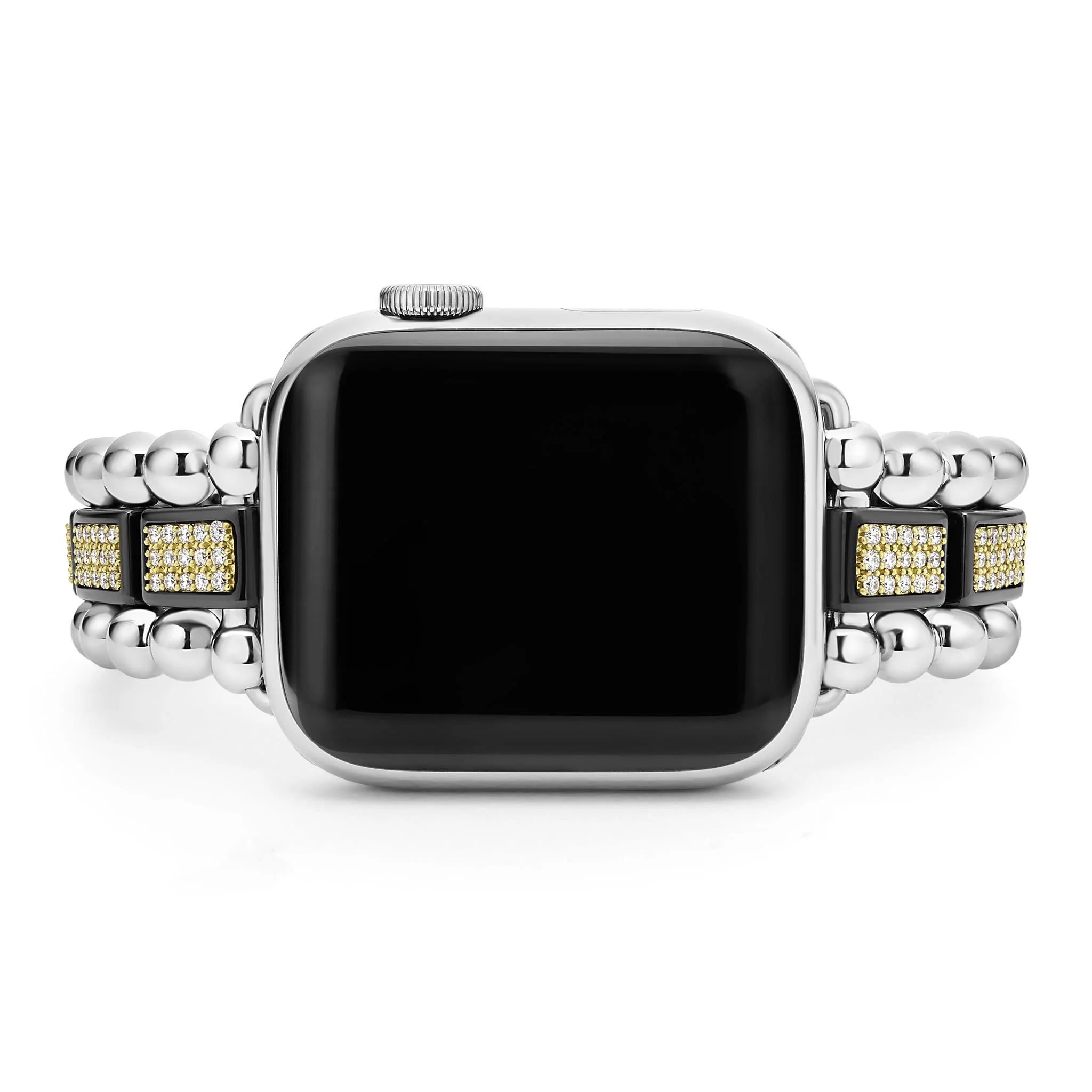 Studio 18K Gold and Black Ceramic Full Diamond Watch Bracelet - 38-42mm - Image 3