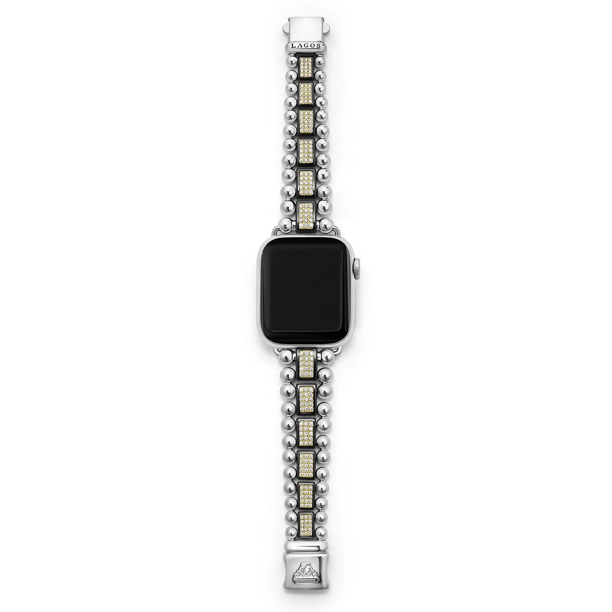 Studio 18K Gold and Black Ceramic Full Diamond Watch Bracelet - 38-42mm - Image 4