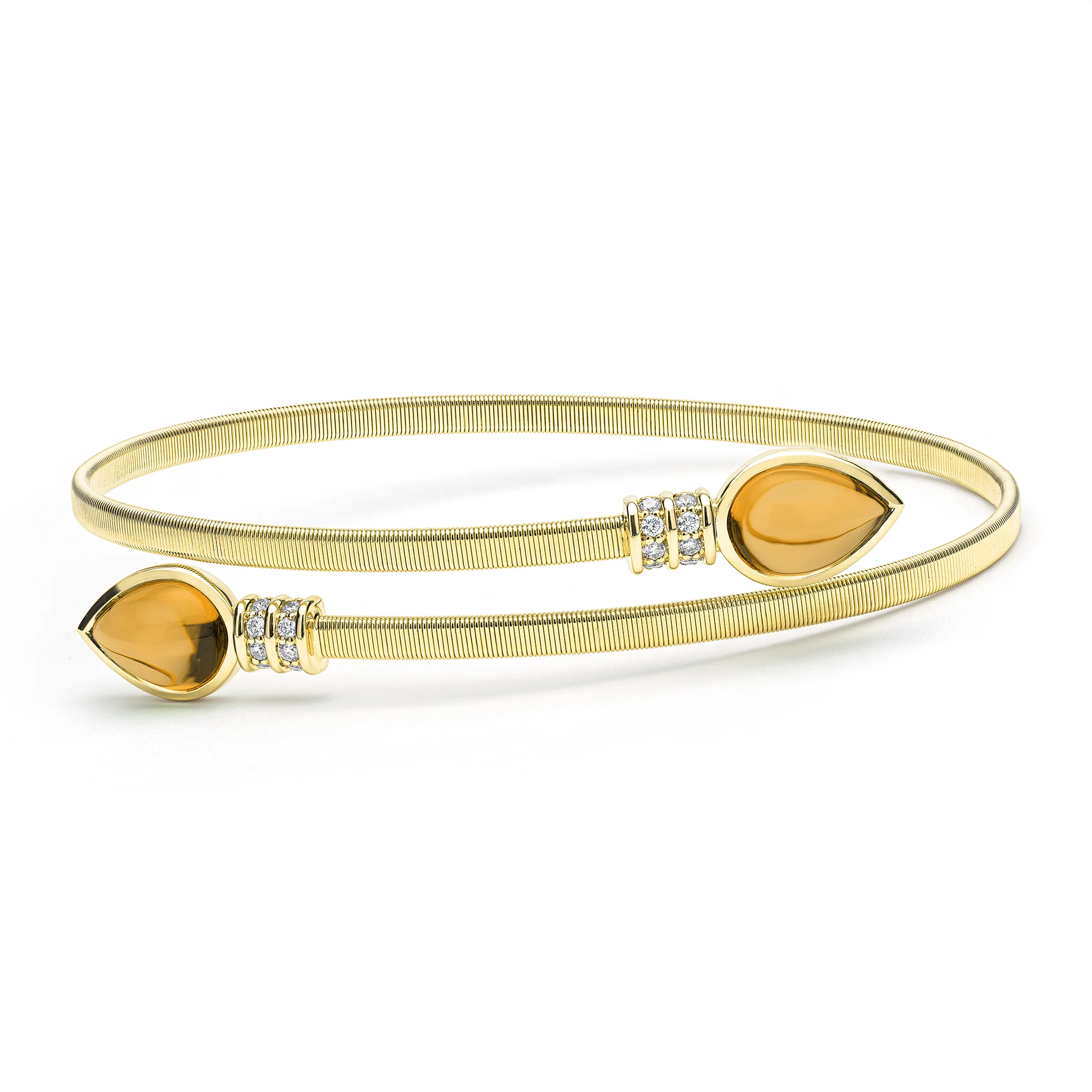 Studio 18K Citrine and Diamond Wrap Bracelet