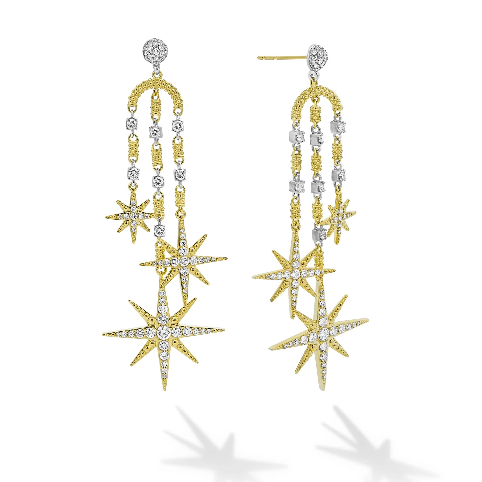 Studio 18K Gold Diamond Drop Earrings - Image 3