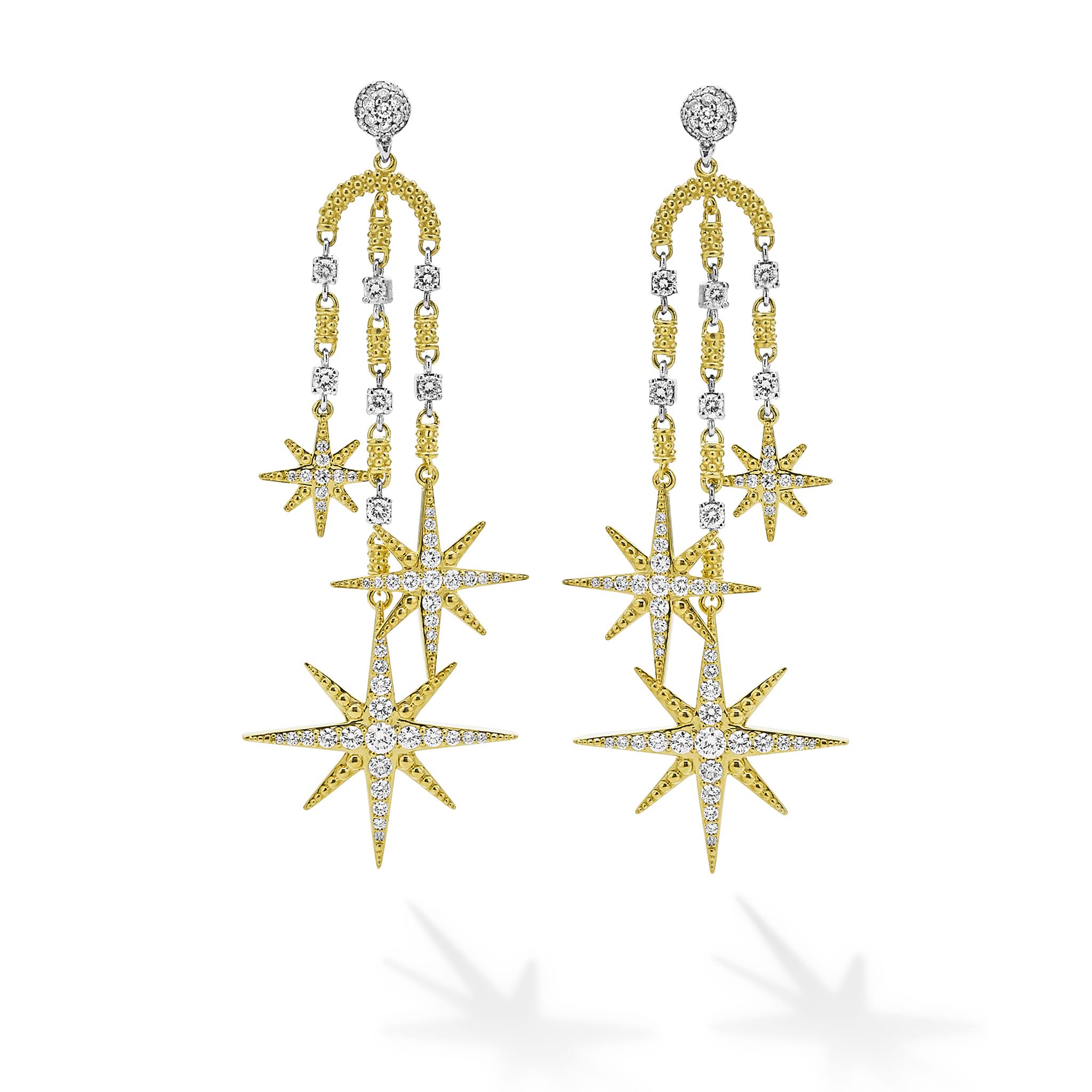 Studio 18K Gold Diamond Drop Earrings - Image 4