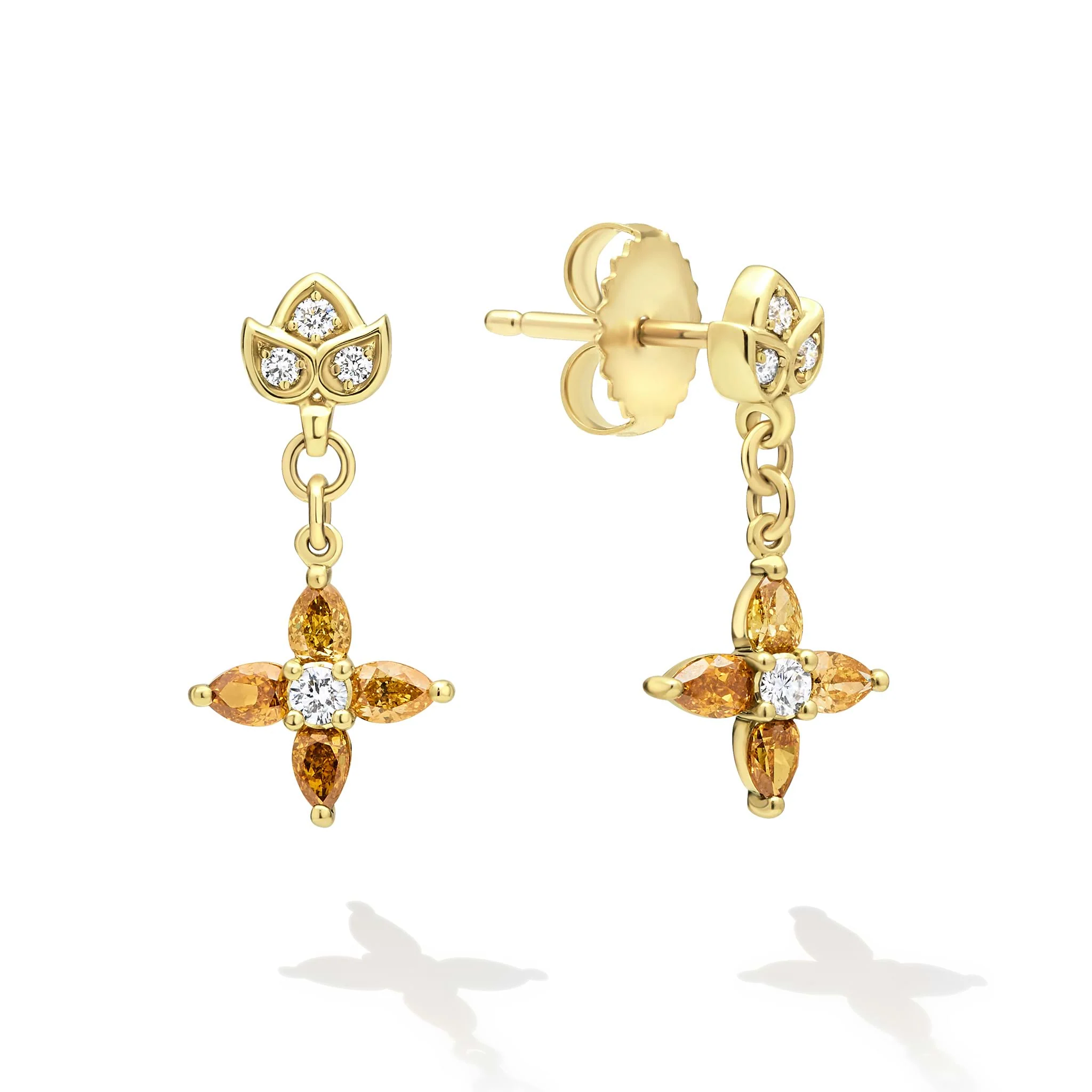 Studio 18K Gold Marquise Diamond Drop Earrings