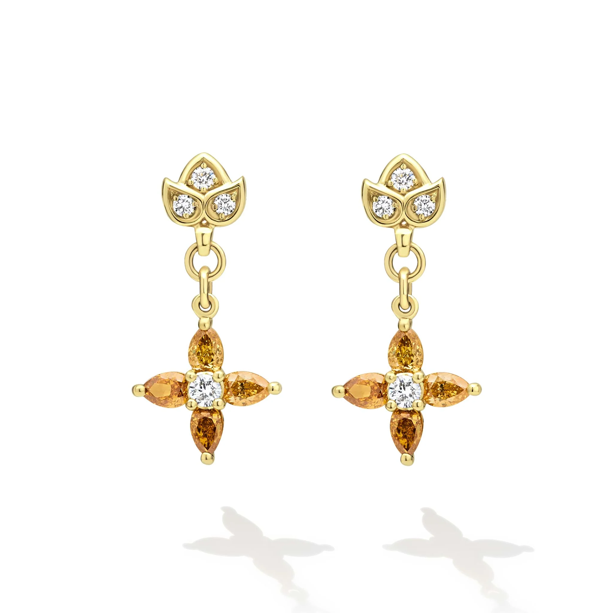 Studio 18K Gold Marquise Diamond Drop Earrings - Image 2