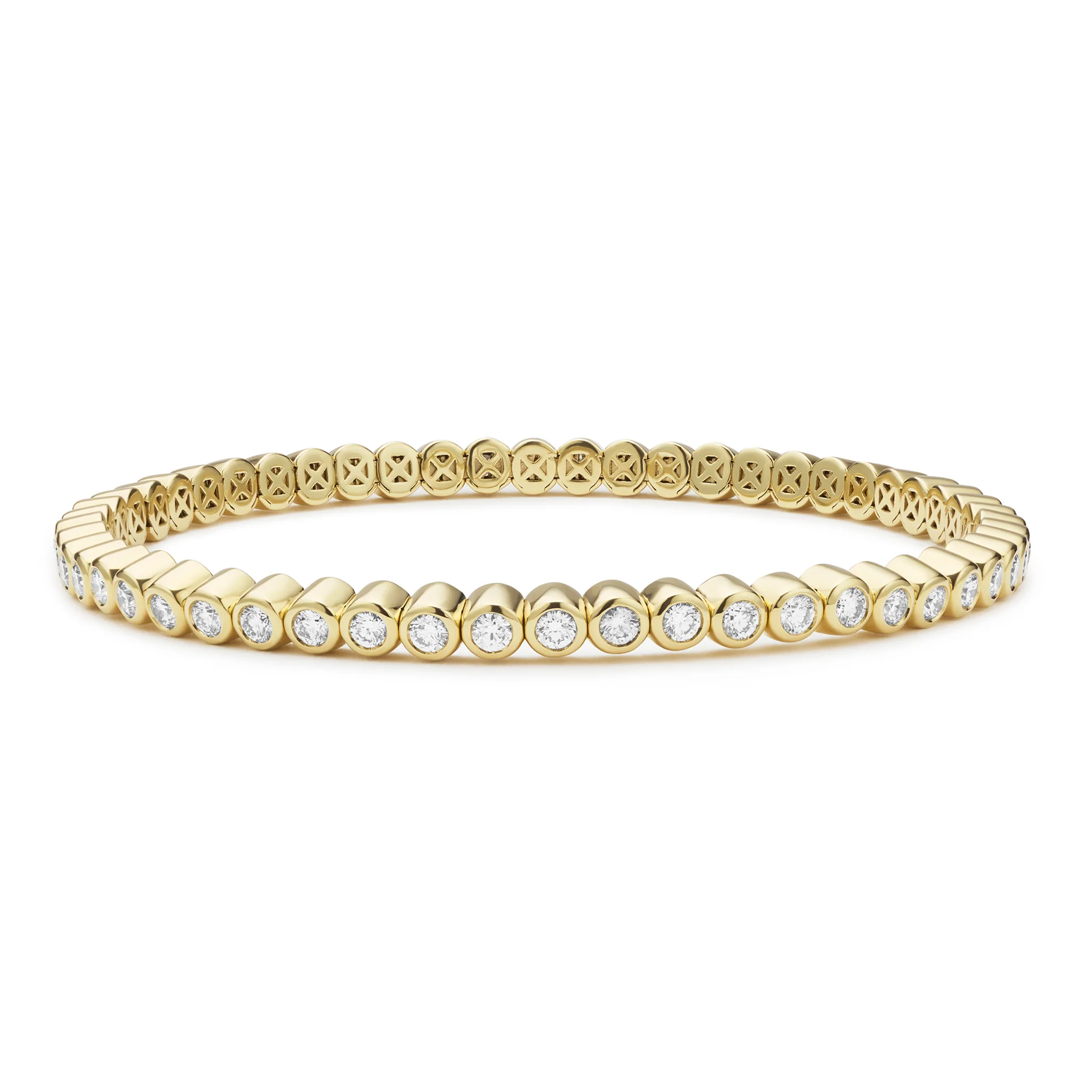Studio 18K Bezel-Set Diamond Tennis Bracelet