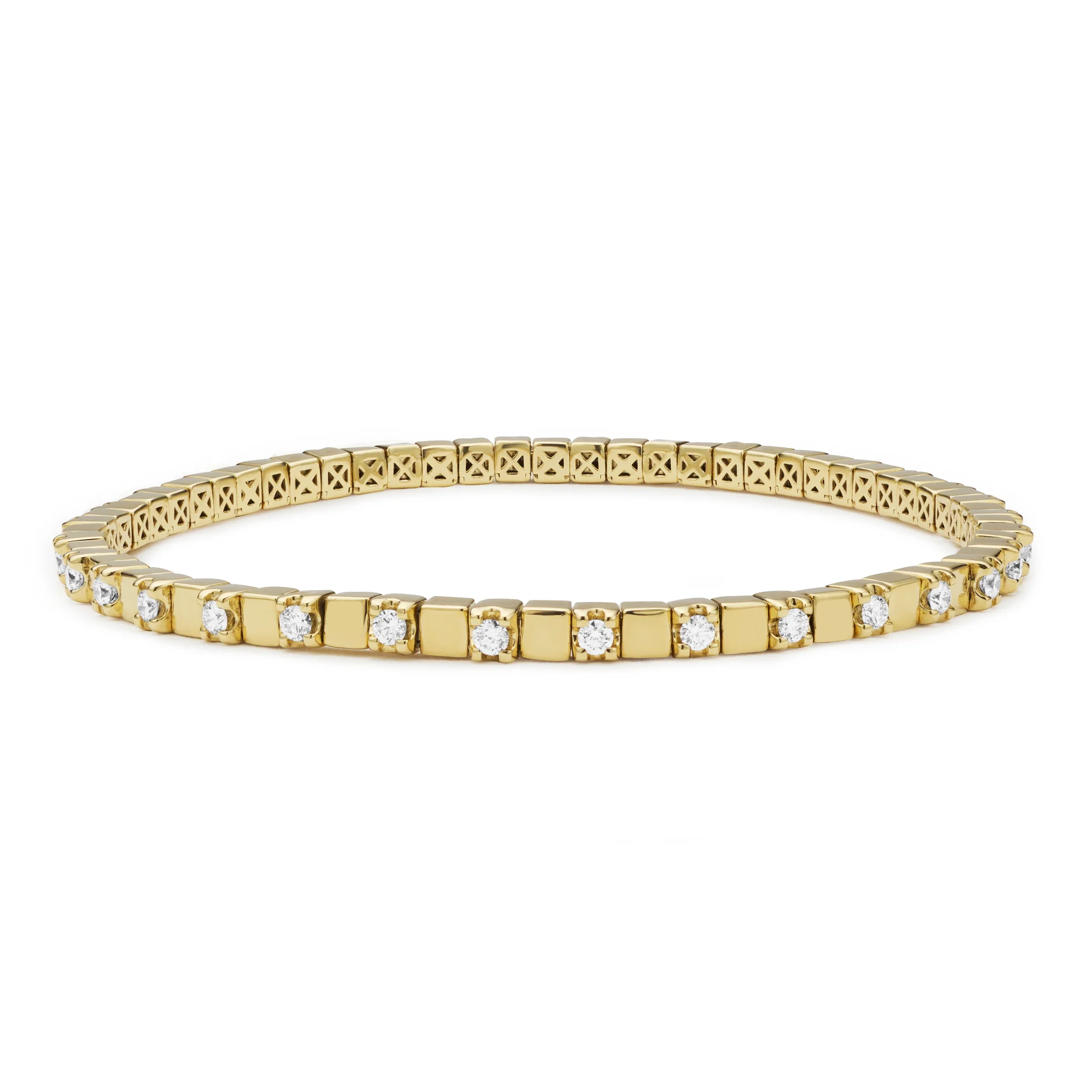Studio 18K Gold Diamond Square Tennis Bracelet