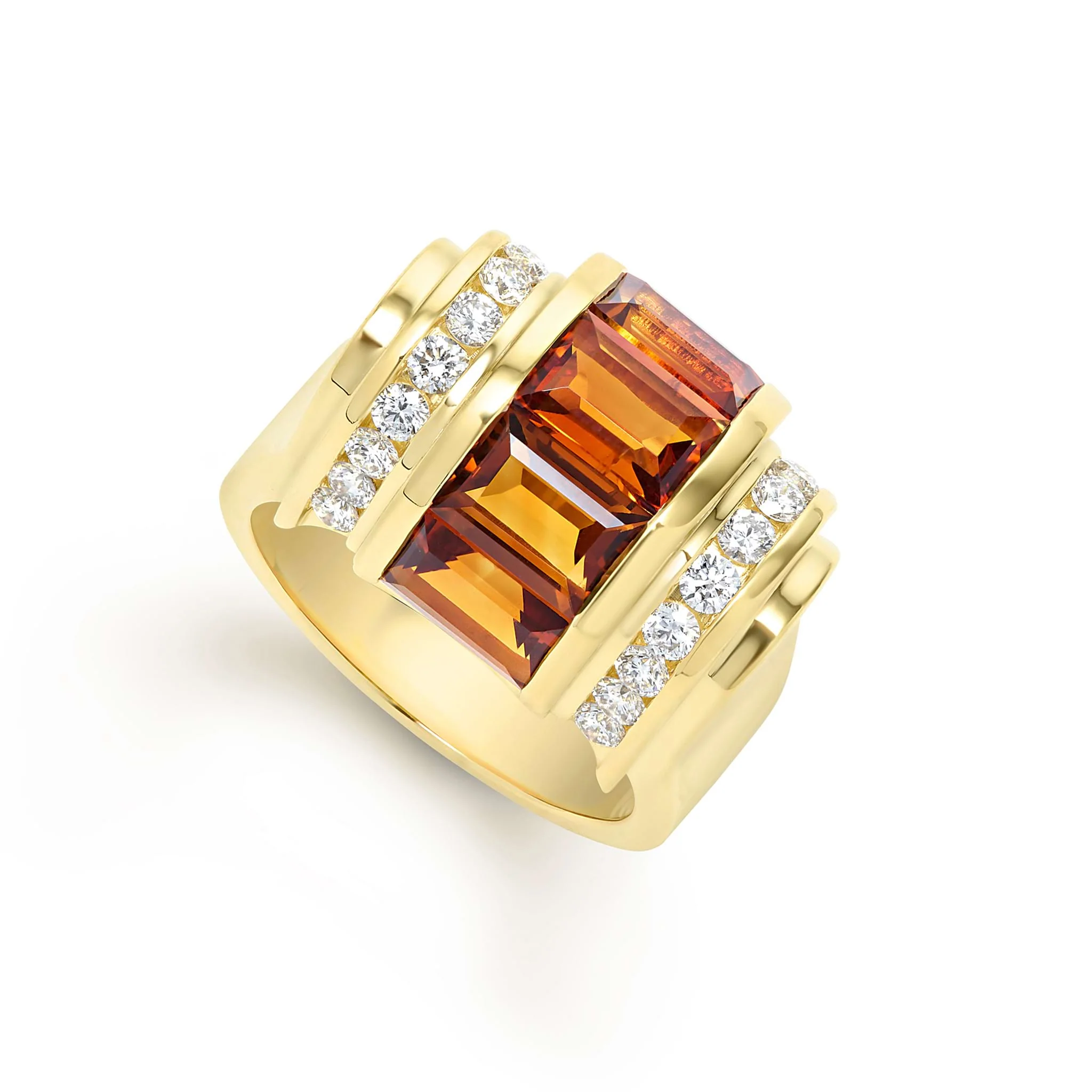 Studio 18K Gold Citrine and Diamond Ring - Image 7
