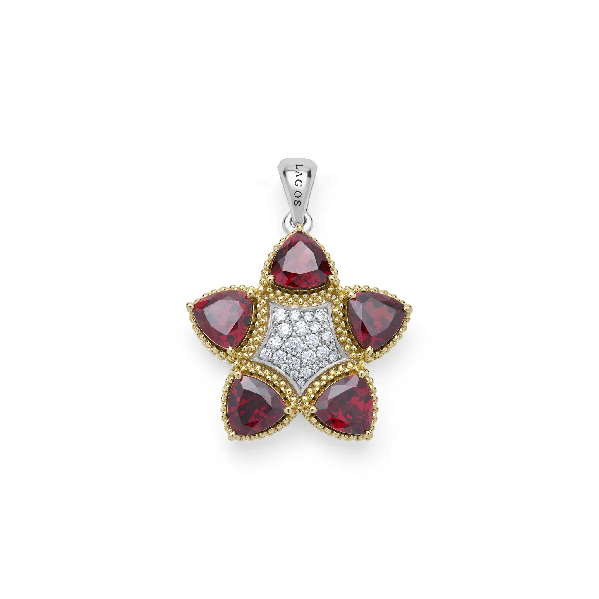 Studio Two-Tone Garnet and Diamond Pendant