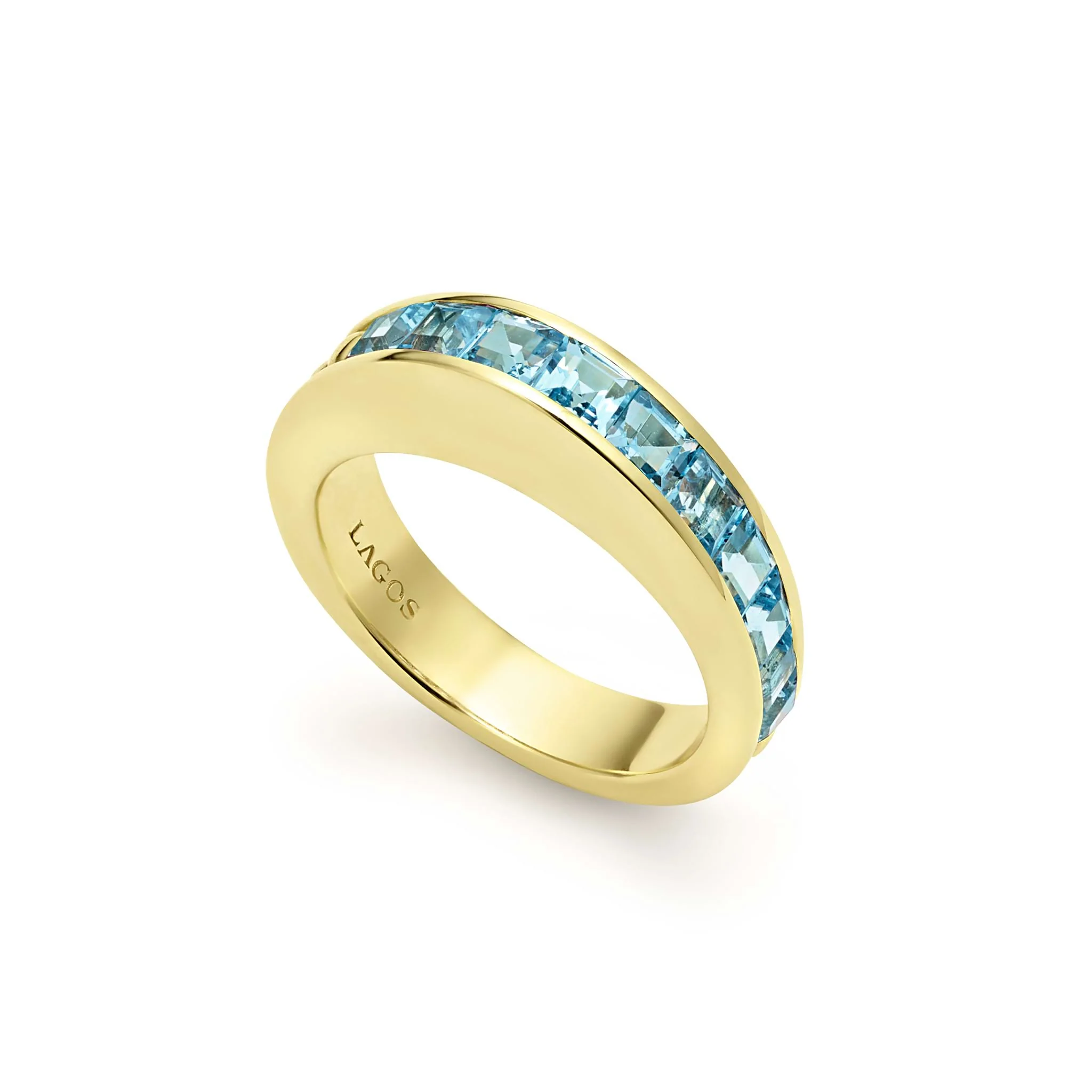 Studio 18K Gold Swiss Blue Topaz Stacking Ring