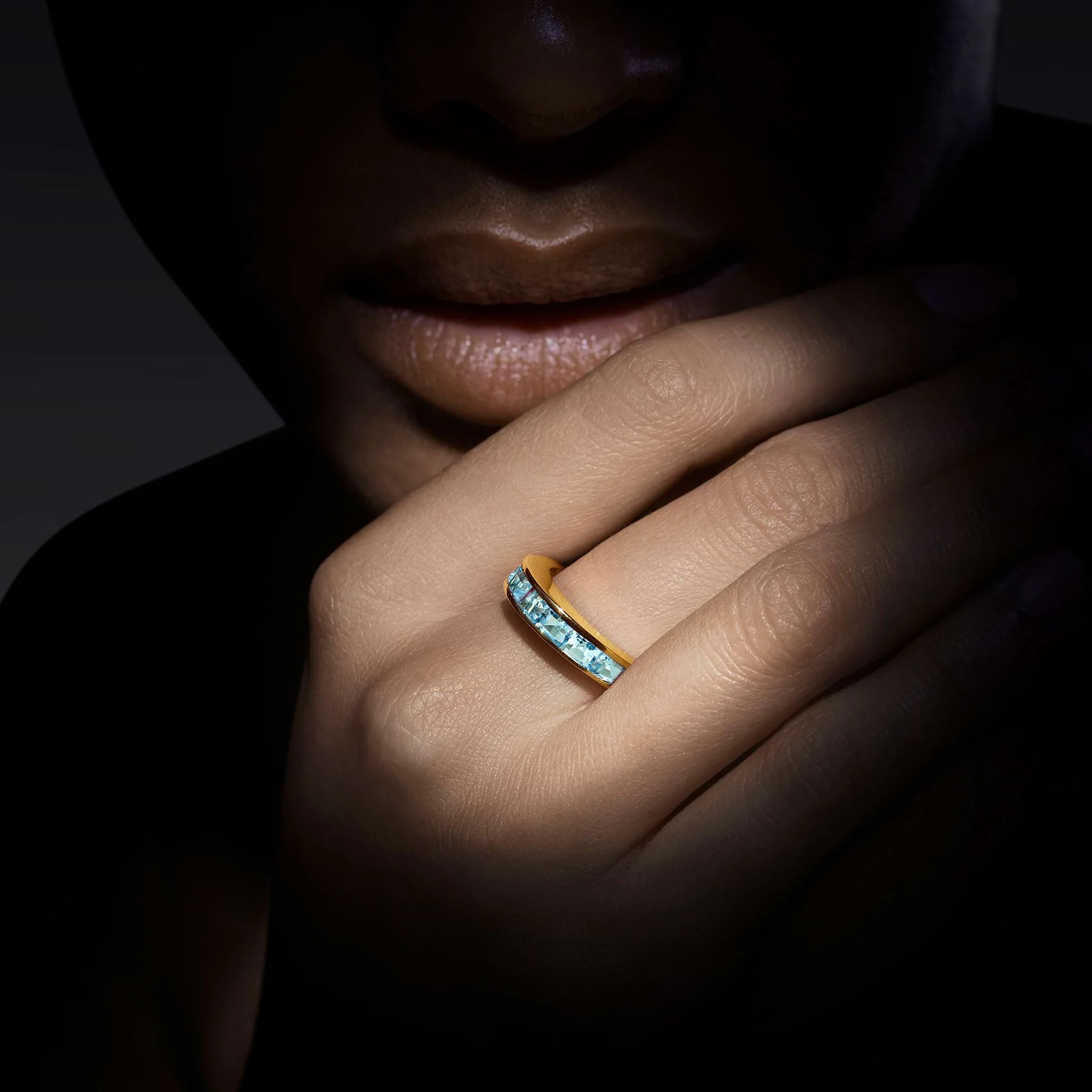 Studio 18K Gold Swiss Blue Topaz Stacking Ring - Image 43