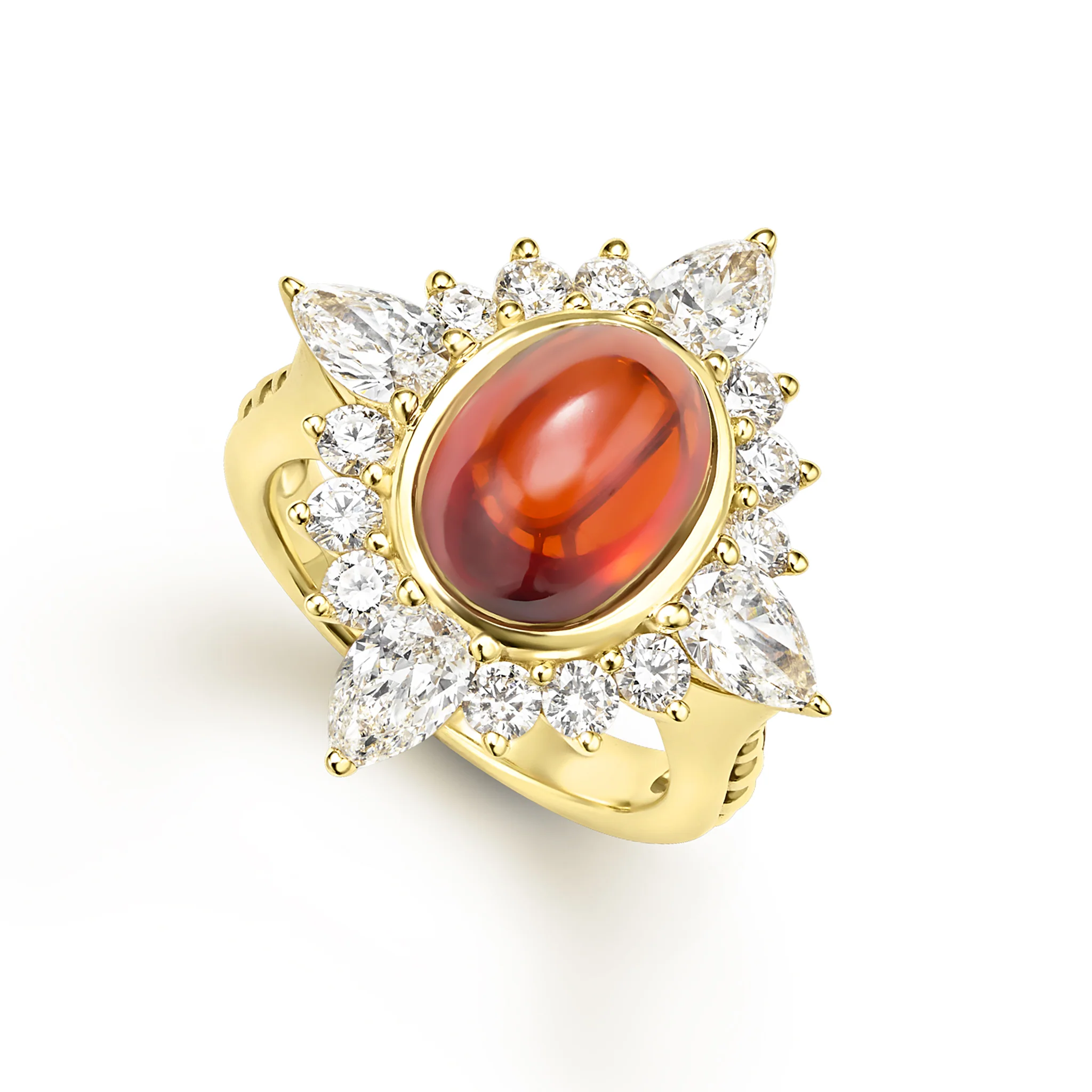 Studio 18K Orange Tourmaline and Diamond Ring