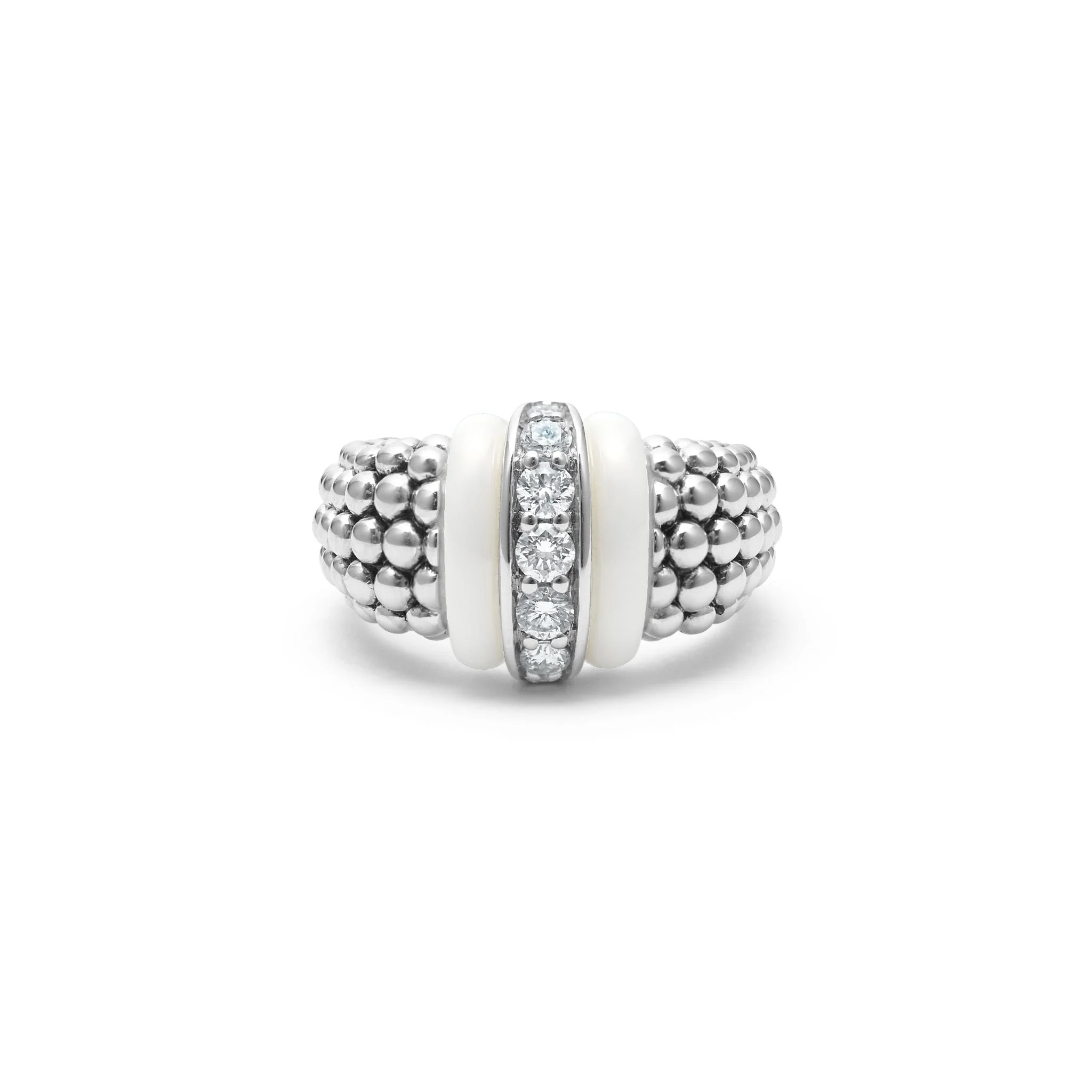 White Caviar White Ceramic Caviar Diamond Ring - Image 3