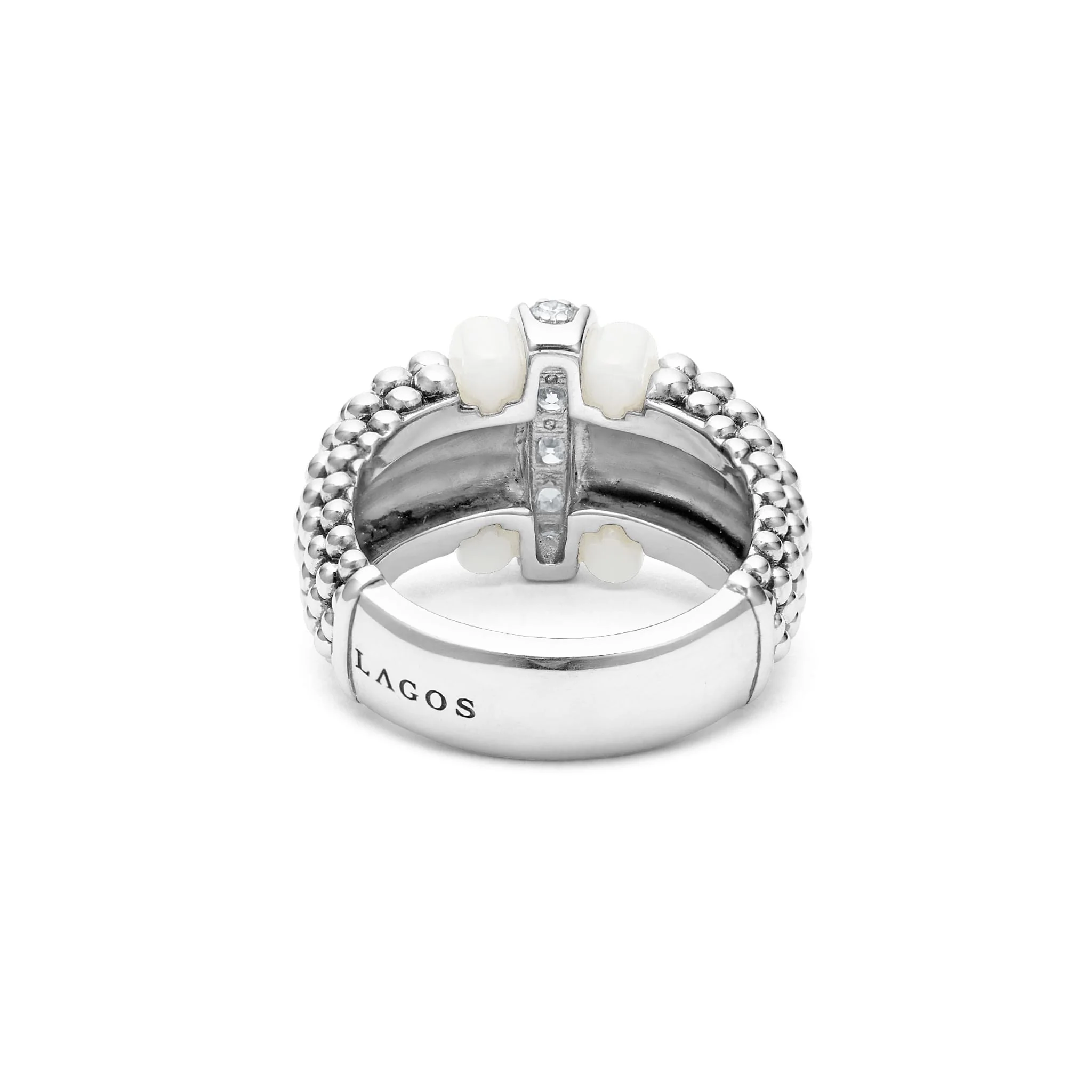 White Caviar White Ceramic Caviar Diamond Ring - Image 5