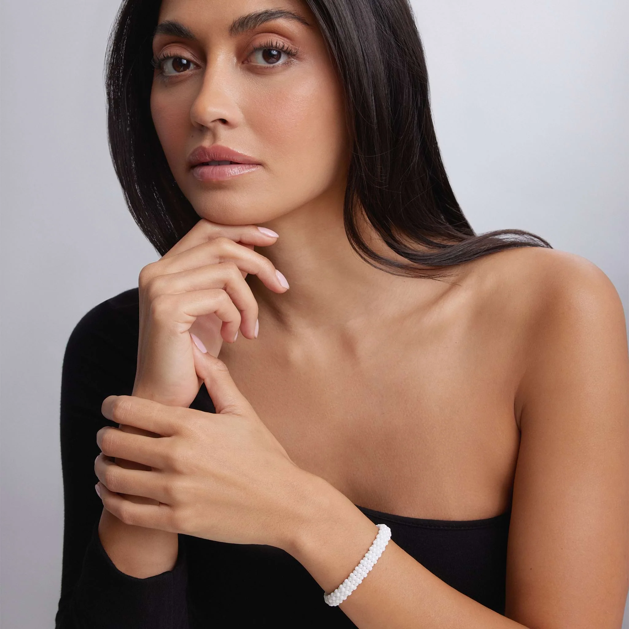 White Caviar White Ceramic Beaded Bracelet | 9mm - Image 2