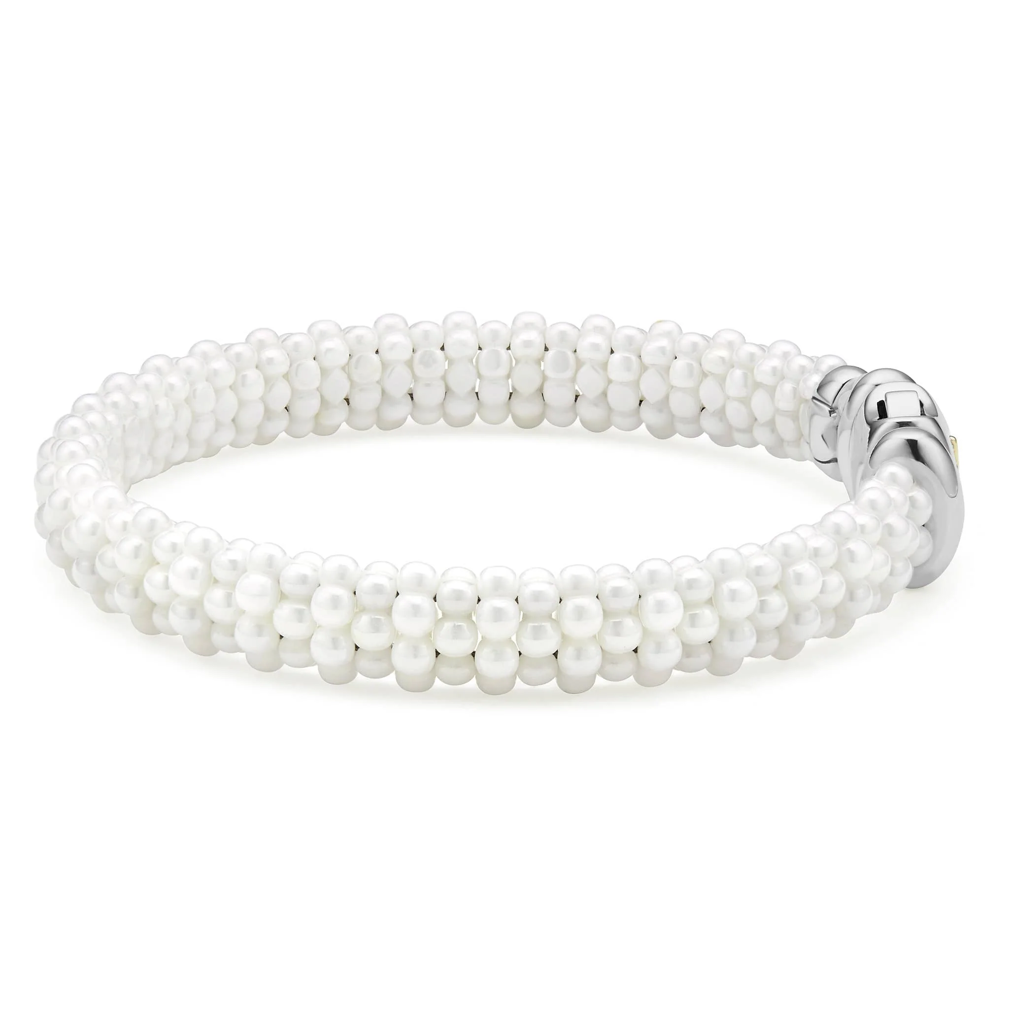 White Caviar White Ceramic Beaded Bracelet | 9mm - Image 4