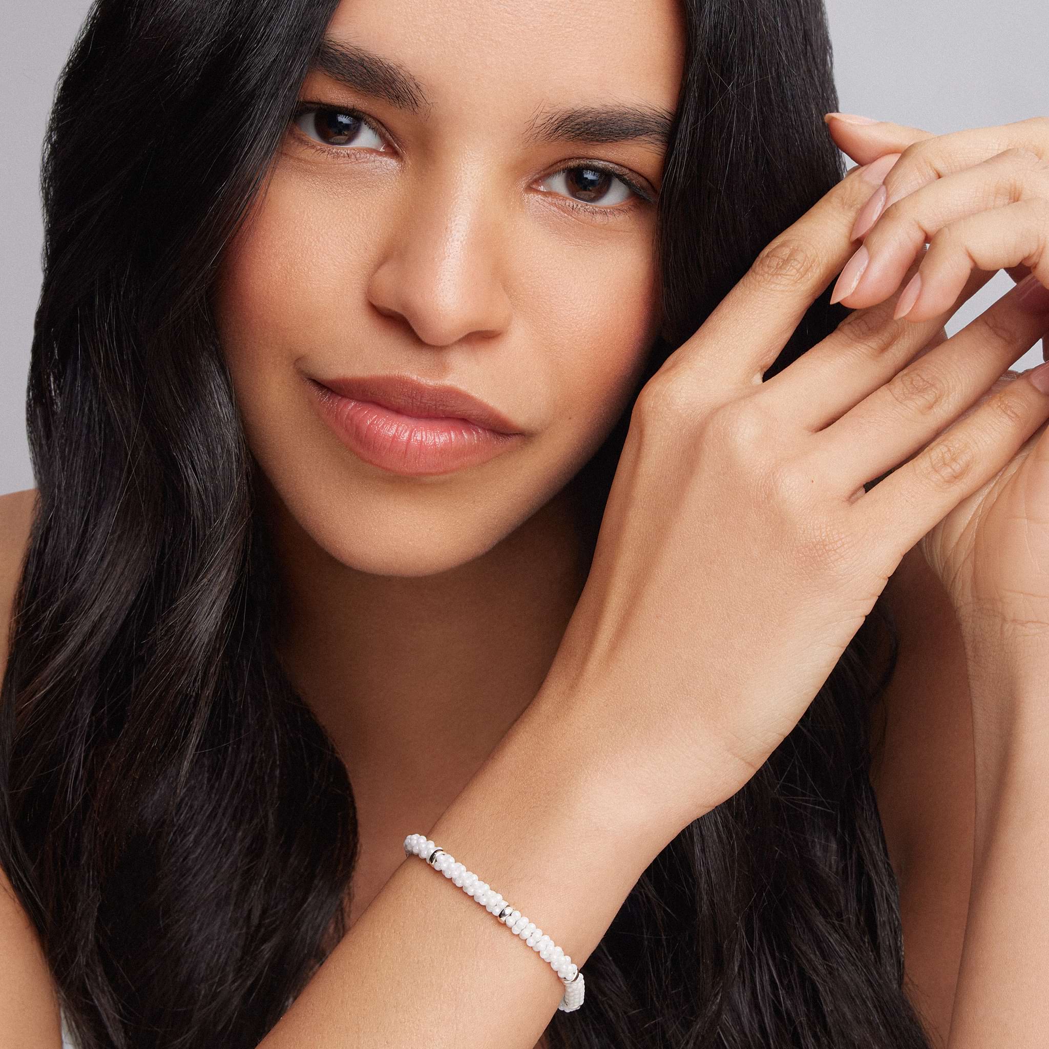 White Caviar White Five Silver Station Ceramic Bracelet | 5mm - Image 2