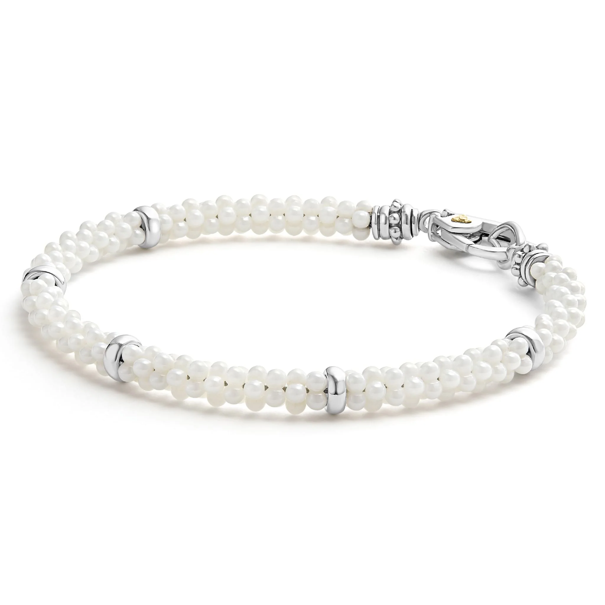 White Caviar White Five Silver Station Ceramic Bracelet | 5mm - Image 3