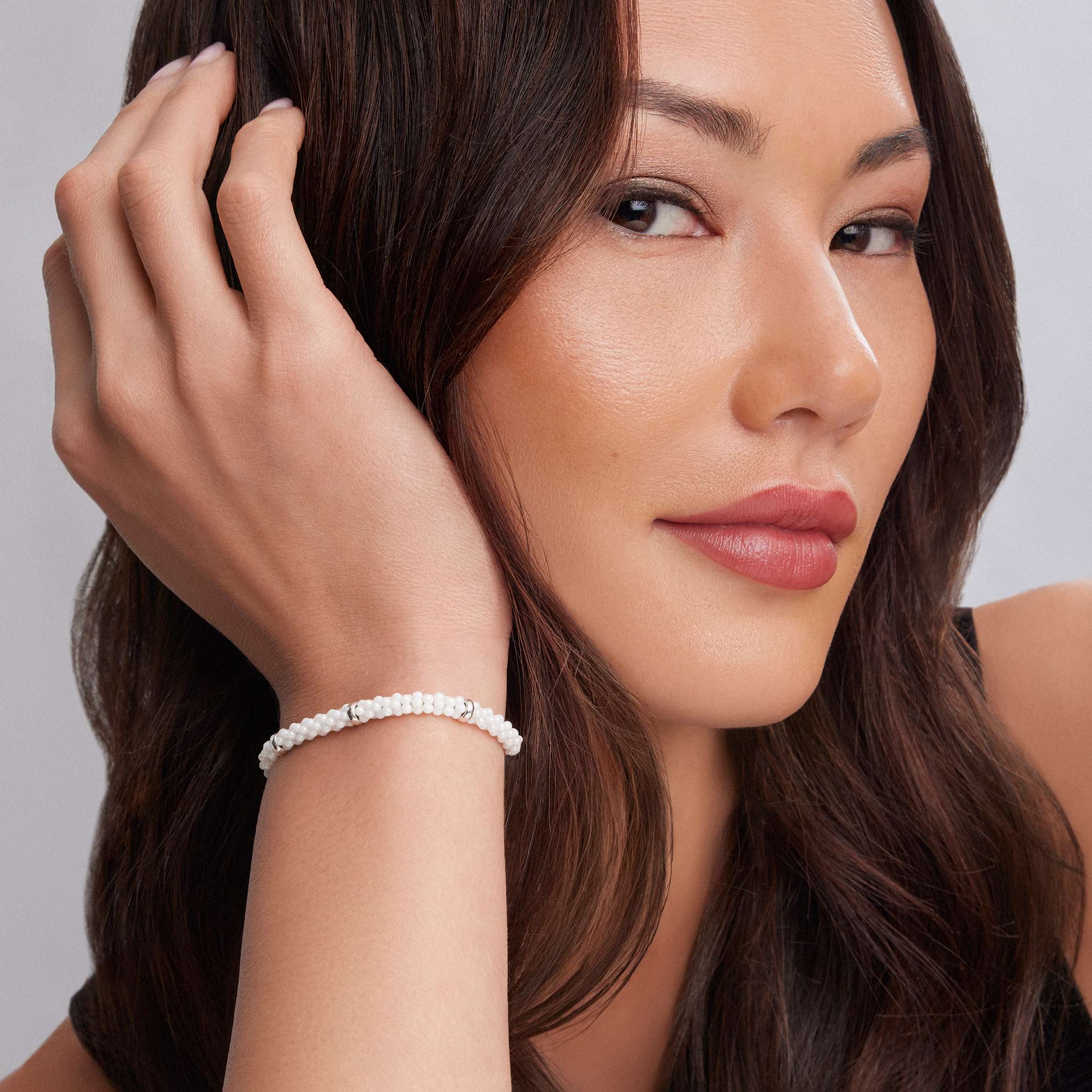 White Caviar White Five Silver Station Ceramic Bracelet | 5mm - Image 5