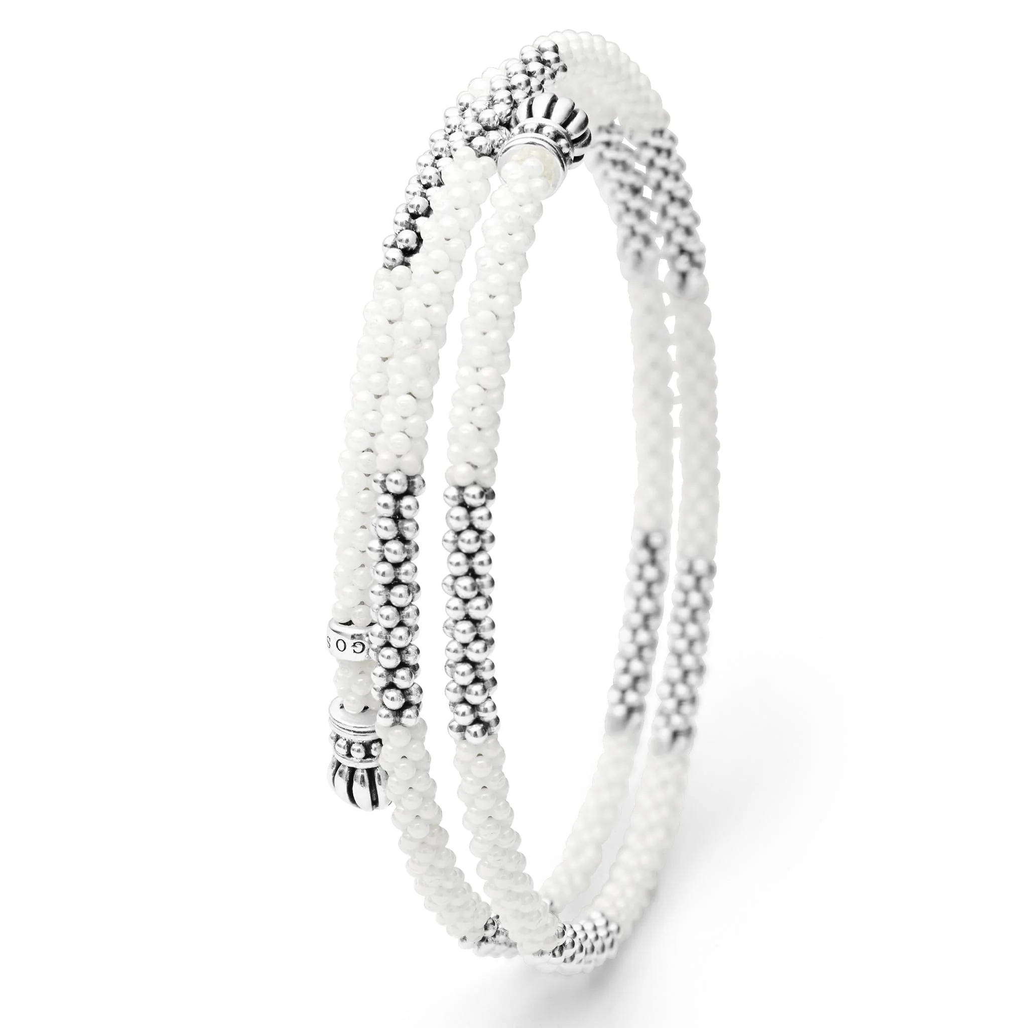 White Caviar White Ceramic Beaded Wrap Bracelet - Image 5