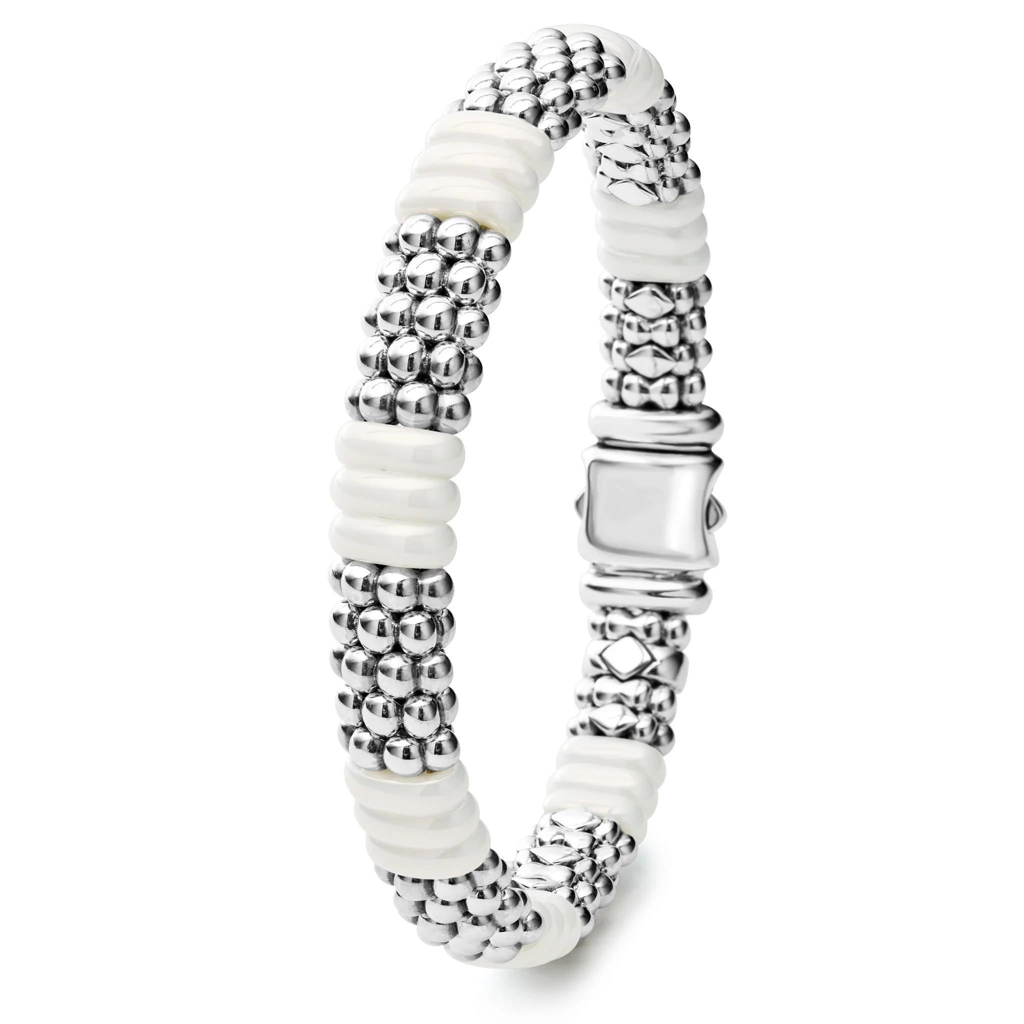 White Caviar White Ceramic Caviar Beaded Bracelet | 9mm - Image 3