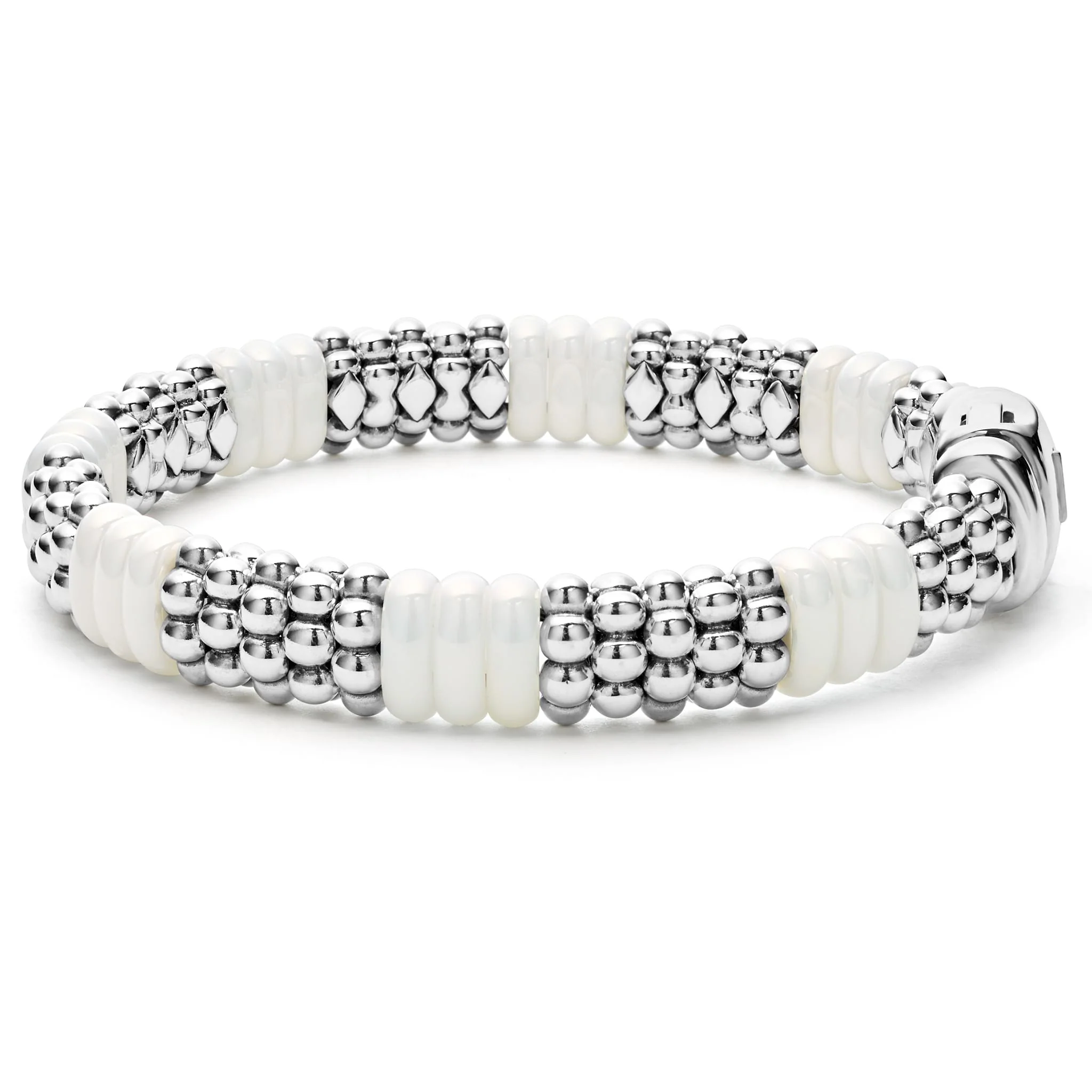 White Caviar White Ceramic Caviar Beaded Bracelet | 9mm - Image 4