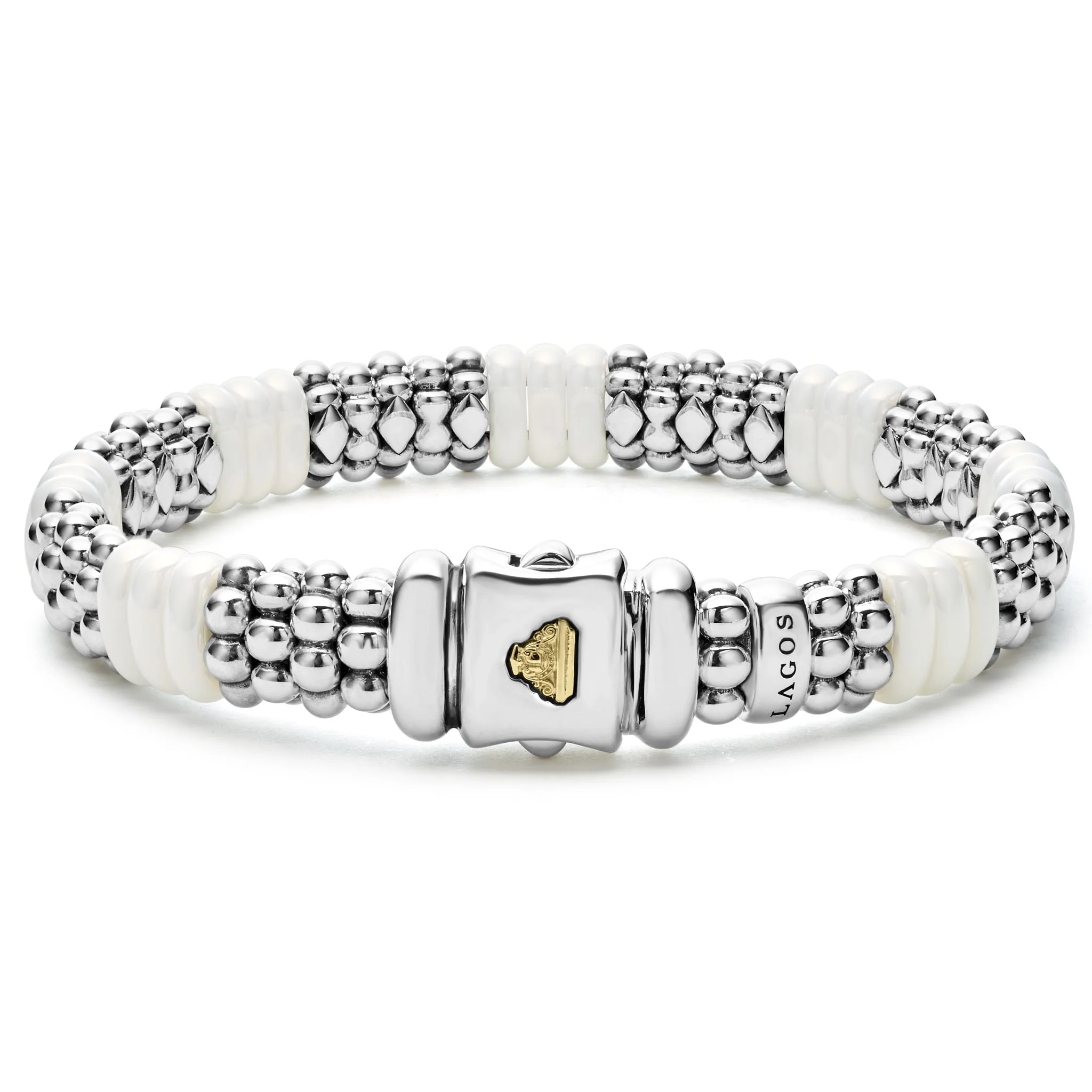 White Caviar White Ceramic Caviar Beaded Bracelet | 9mm - Image 5