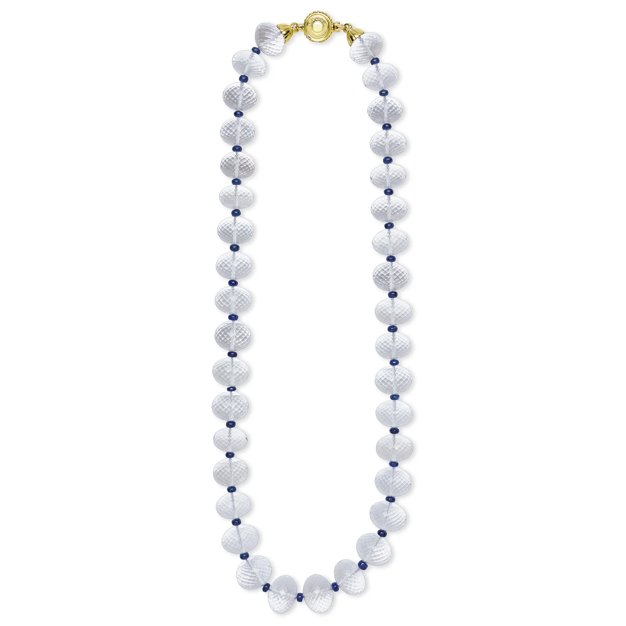 18K White Topaz and Sapphire Necklace - Image 2